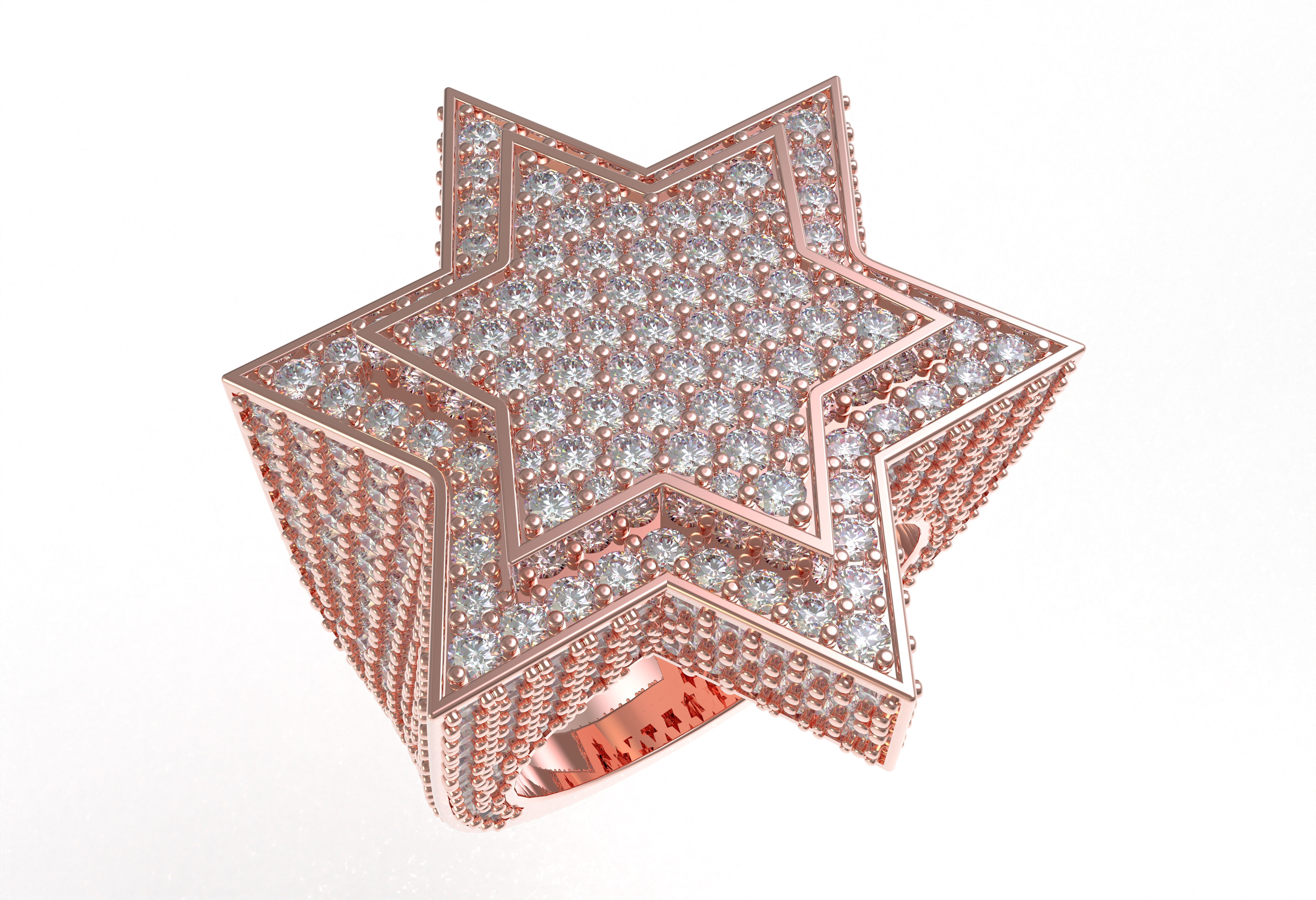 Star Diamond Ring 3D print model_19