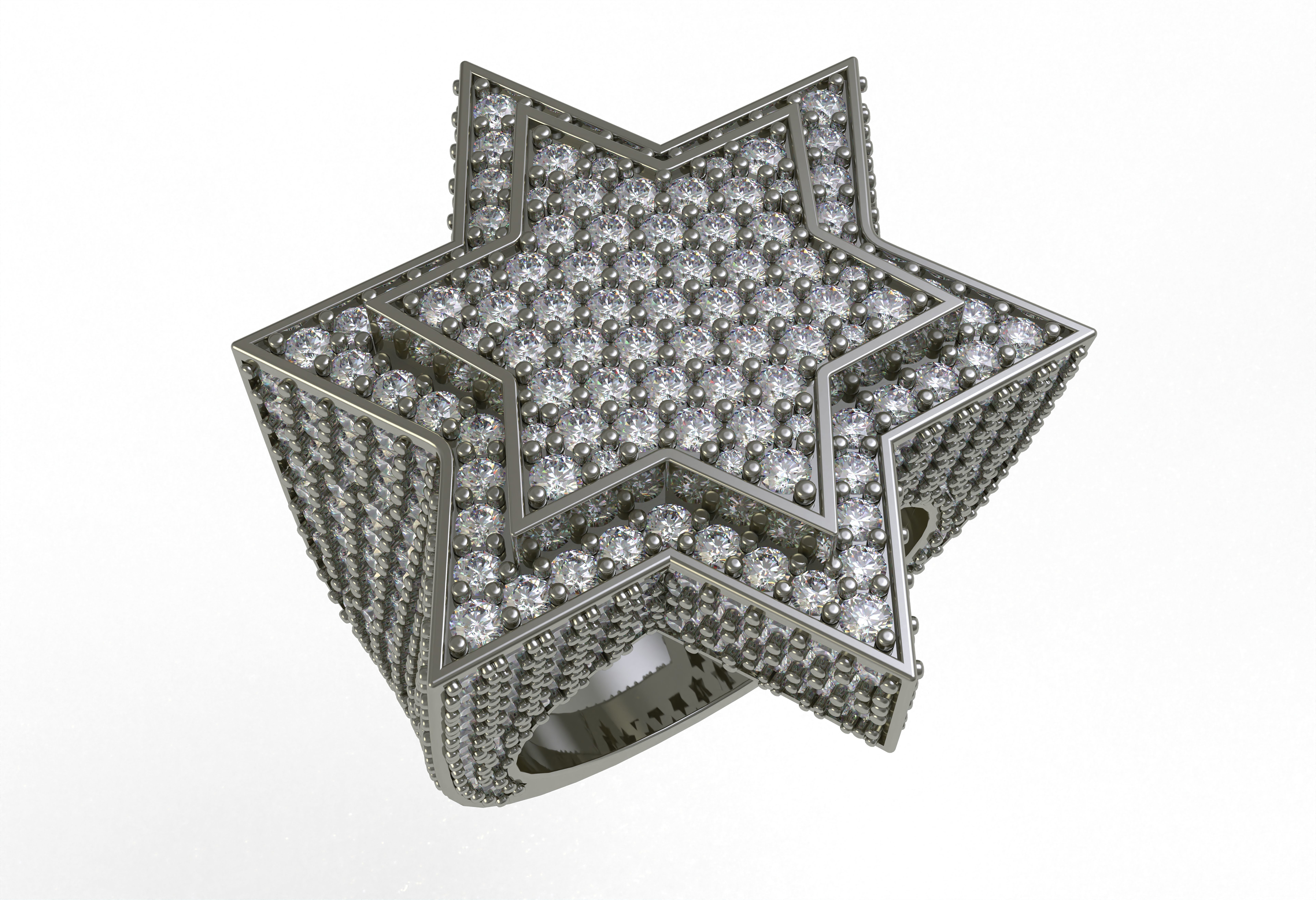 Star Diamond Ring 3D print model_14