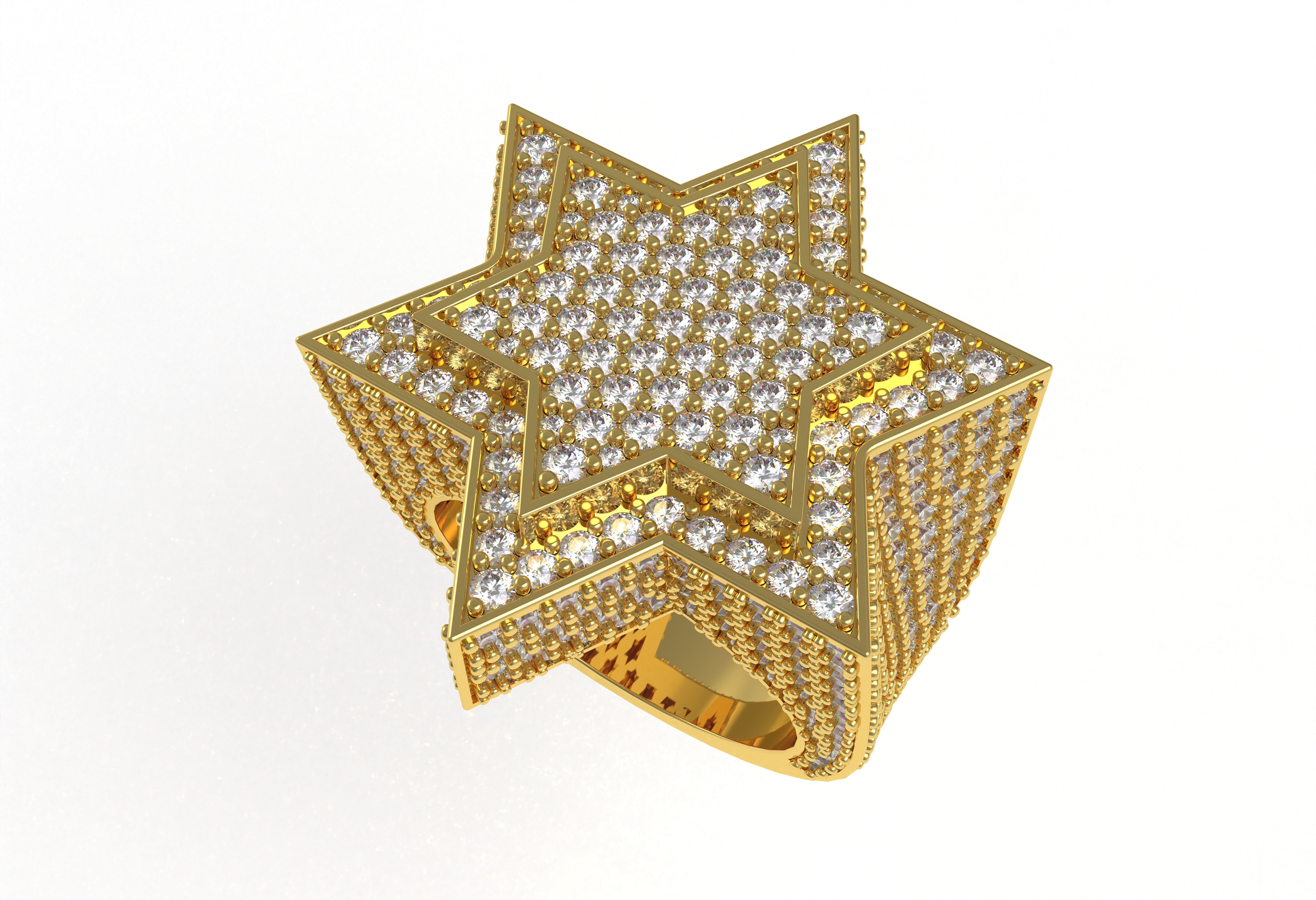 Star Diamond Ring 3D print model_8