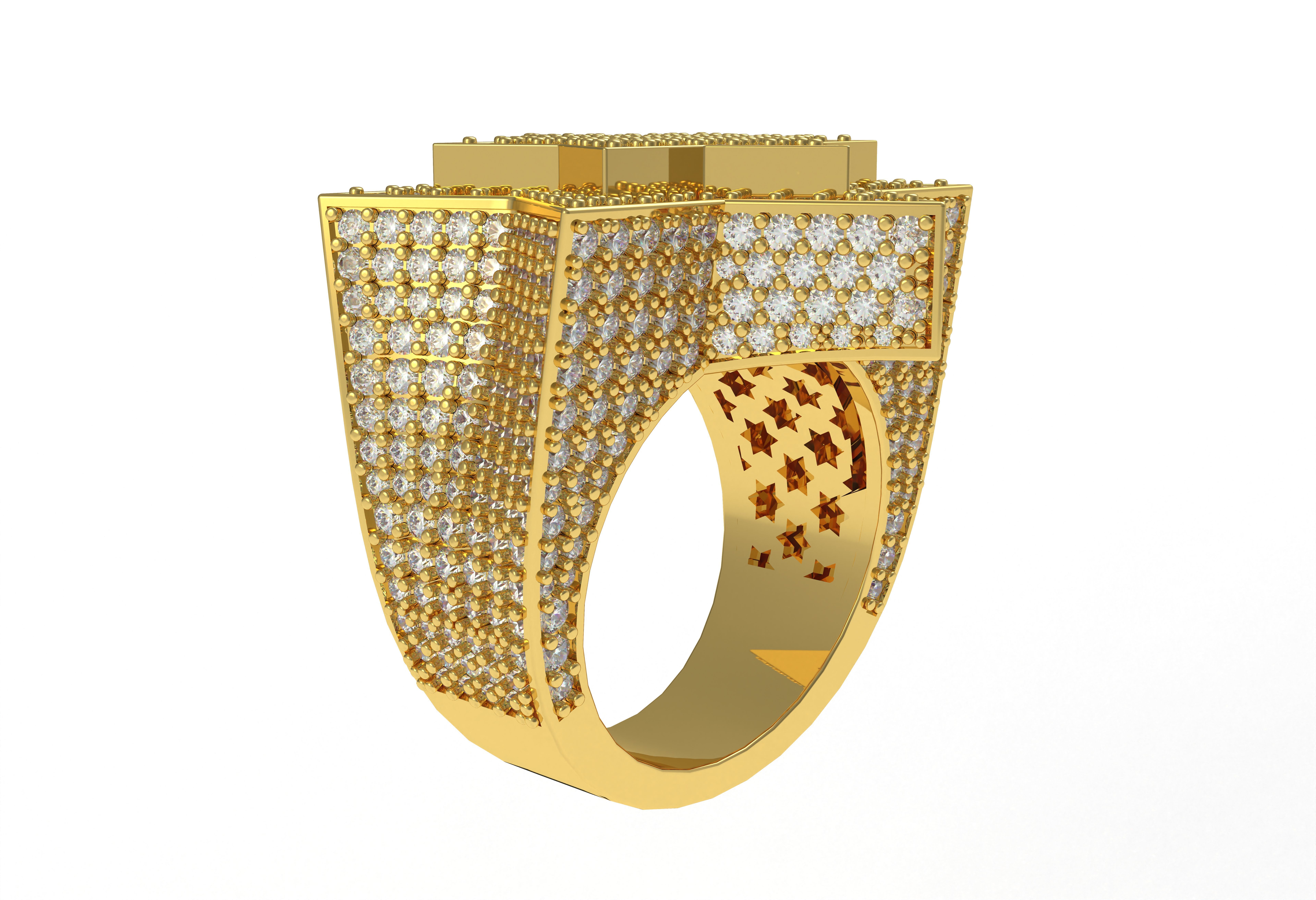 Star Diamond Ring 3D print model_11
