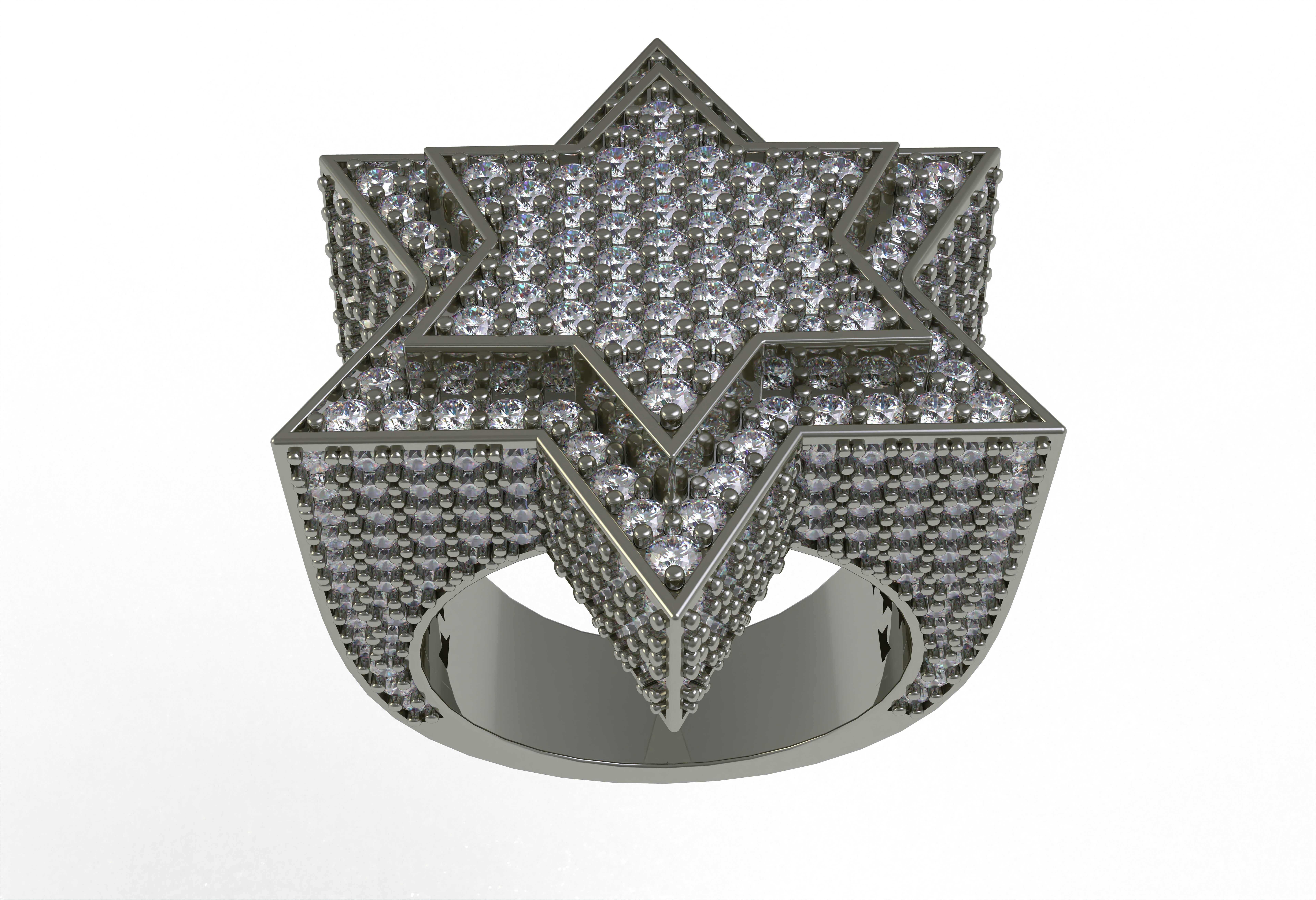 Star Diamond Ring 3D print model_12