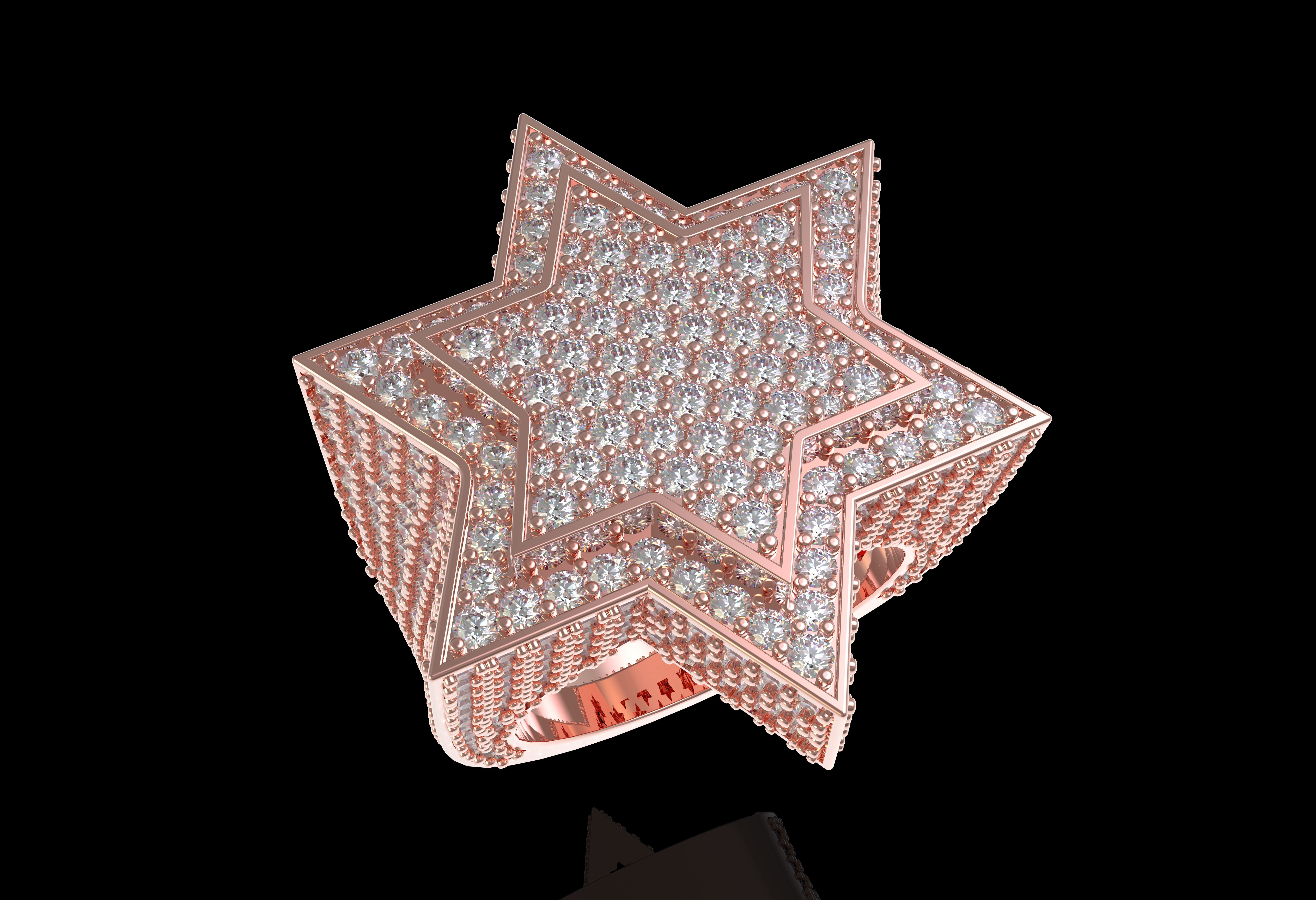 Star Diamond Ring 3D print model_24