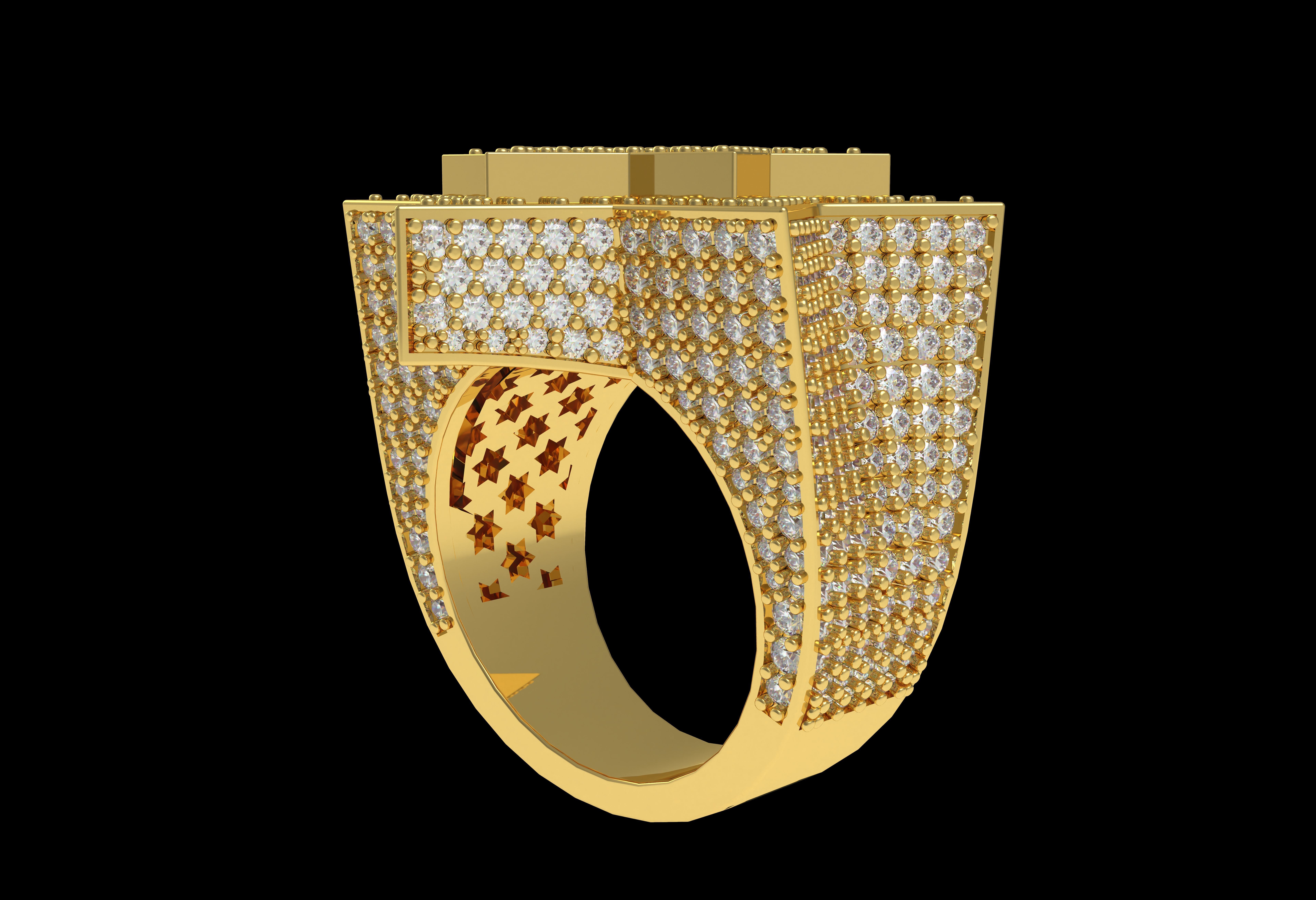 Star Diamond Ring 3D print model_32