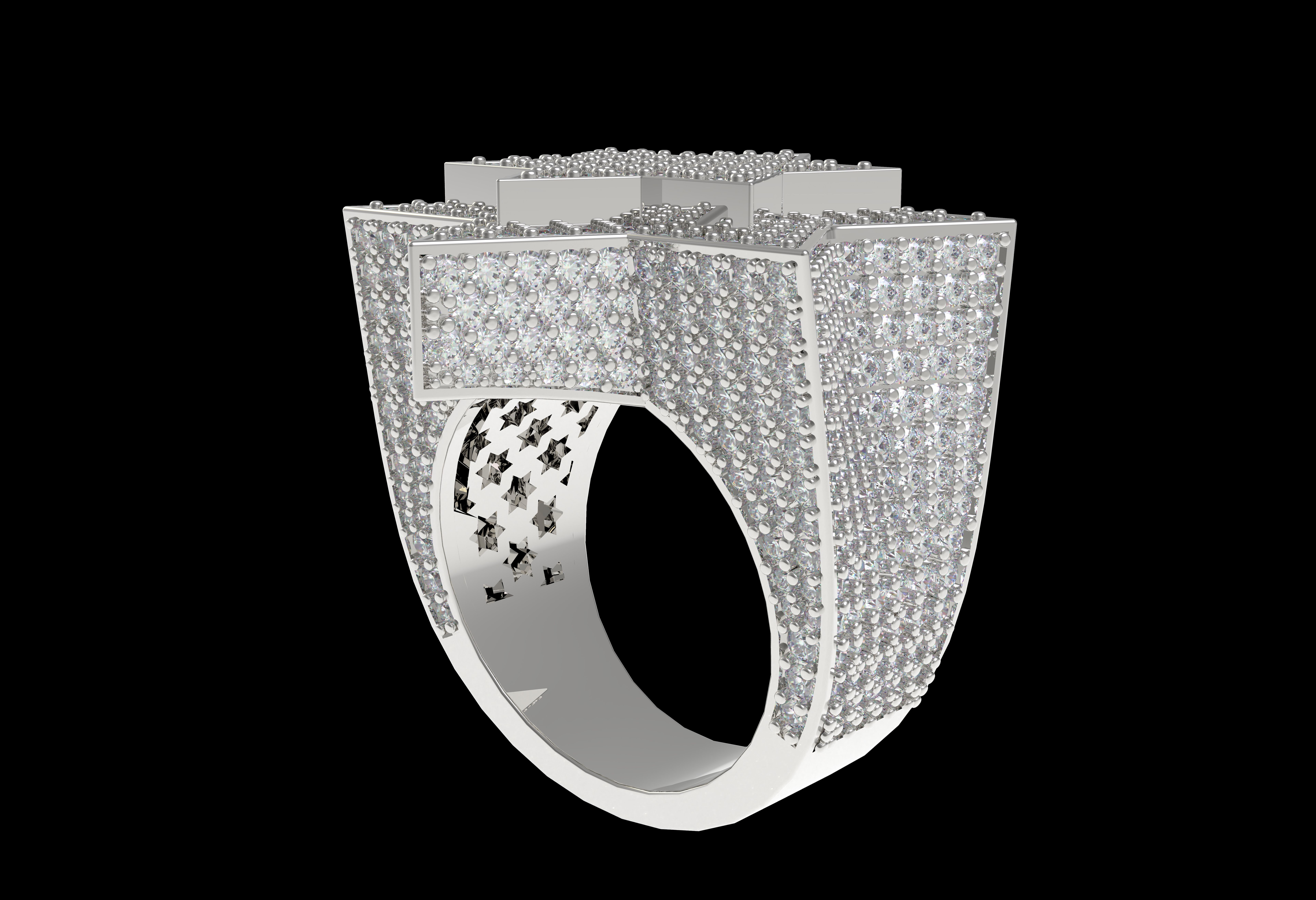Star Diamond Ring 3D print model_30