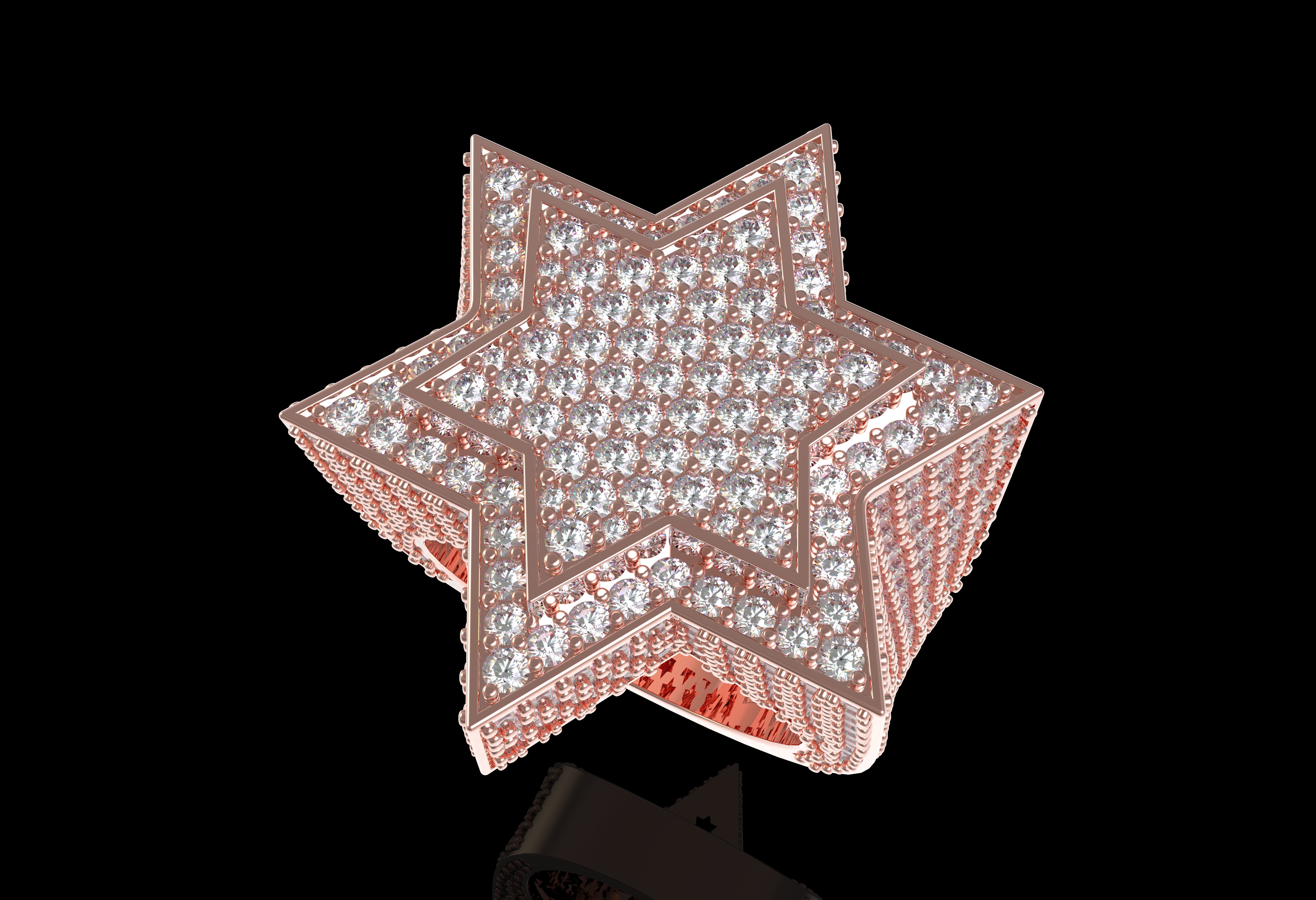 Star Diamond Ring 3D print model_23