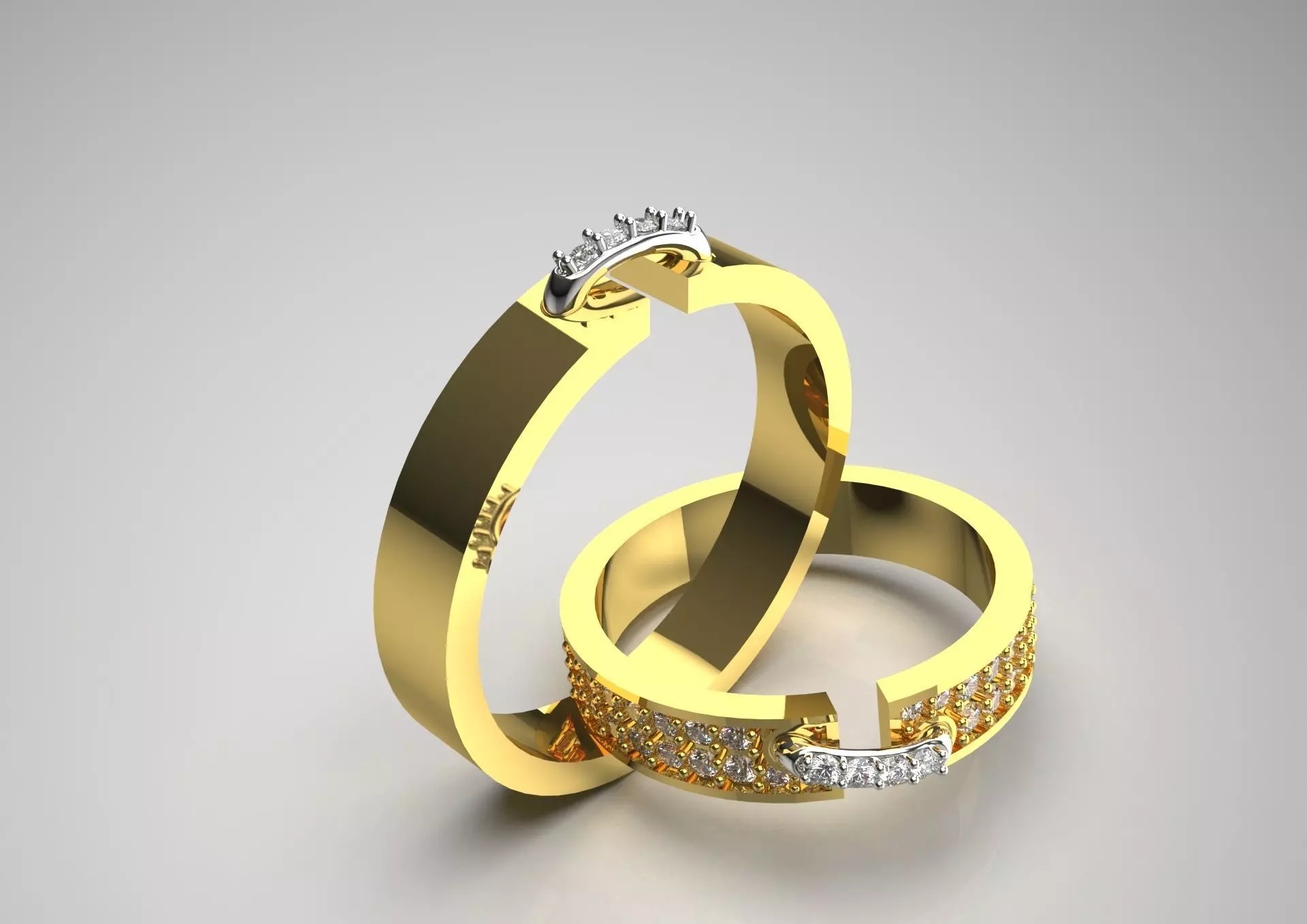 wedding couple ring cr0013 3D print model