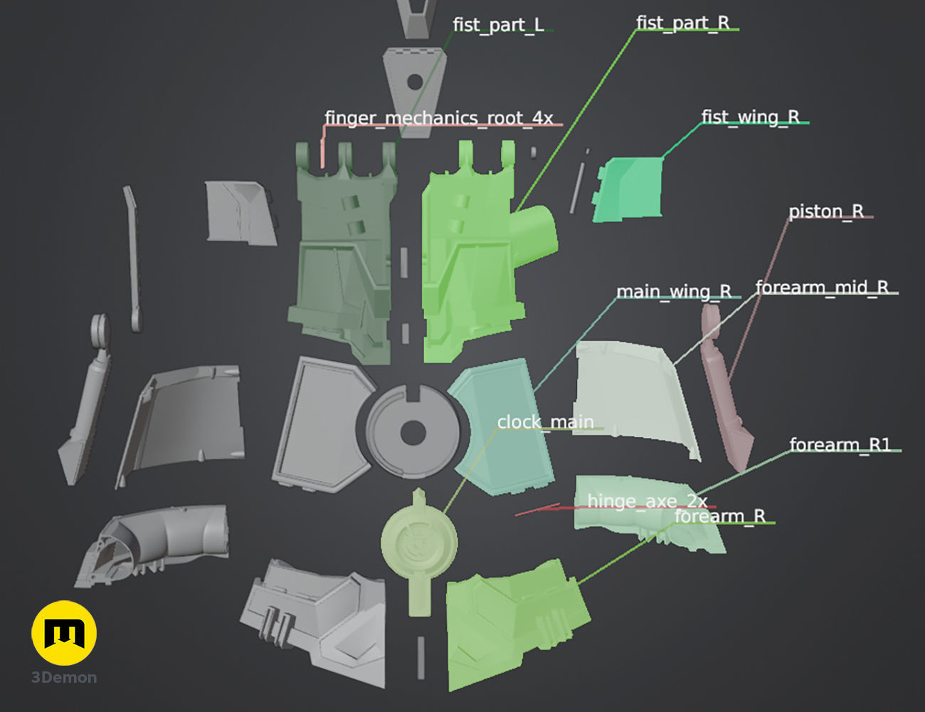 Arcane Vi Mechanical Gauntlet 3D print model_21