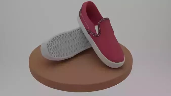 3D Sneakers slip-on model Low-poly 3D model