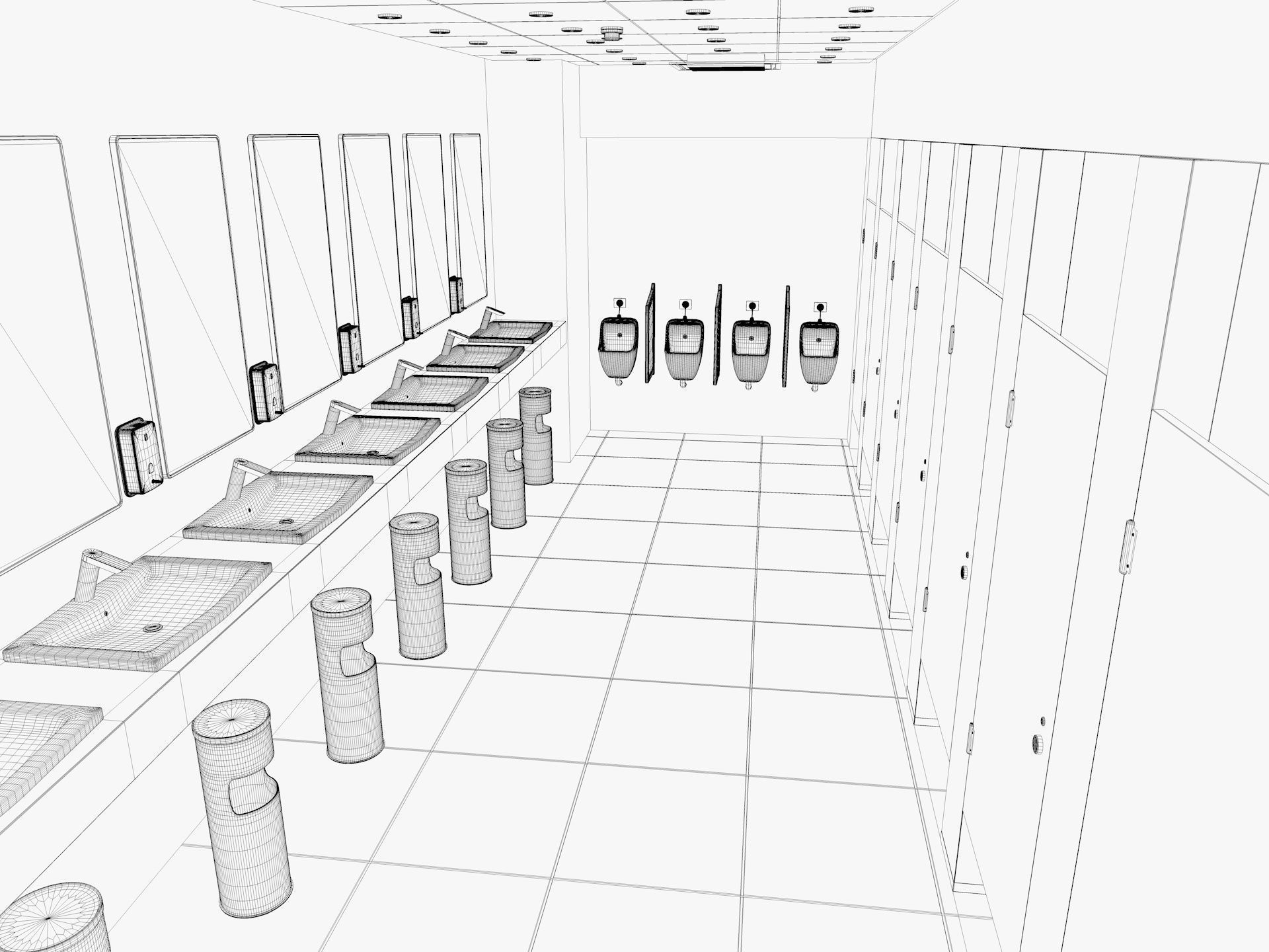 Restroom public wc 3D model_14