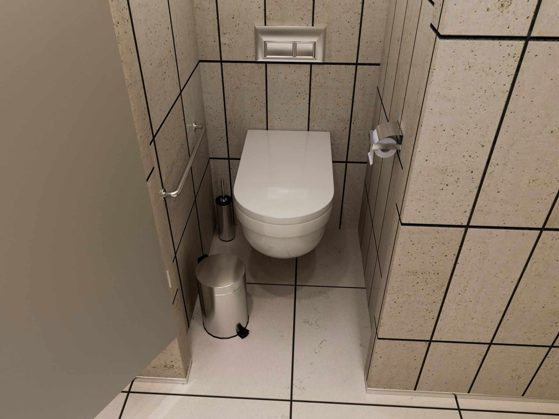 Restroom public wc 3D model_4