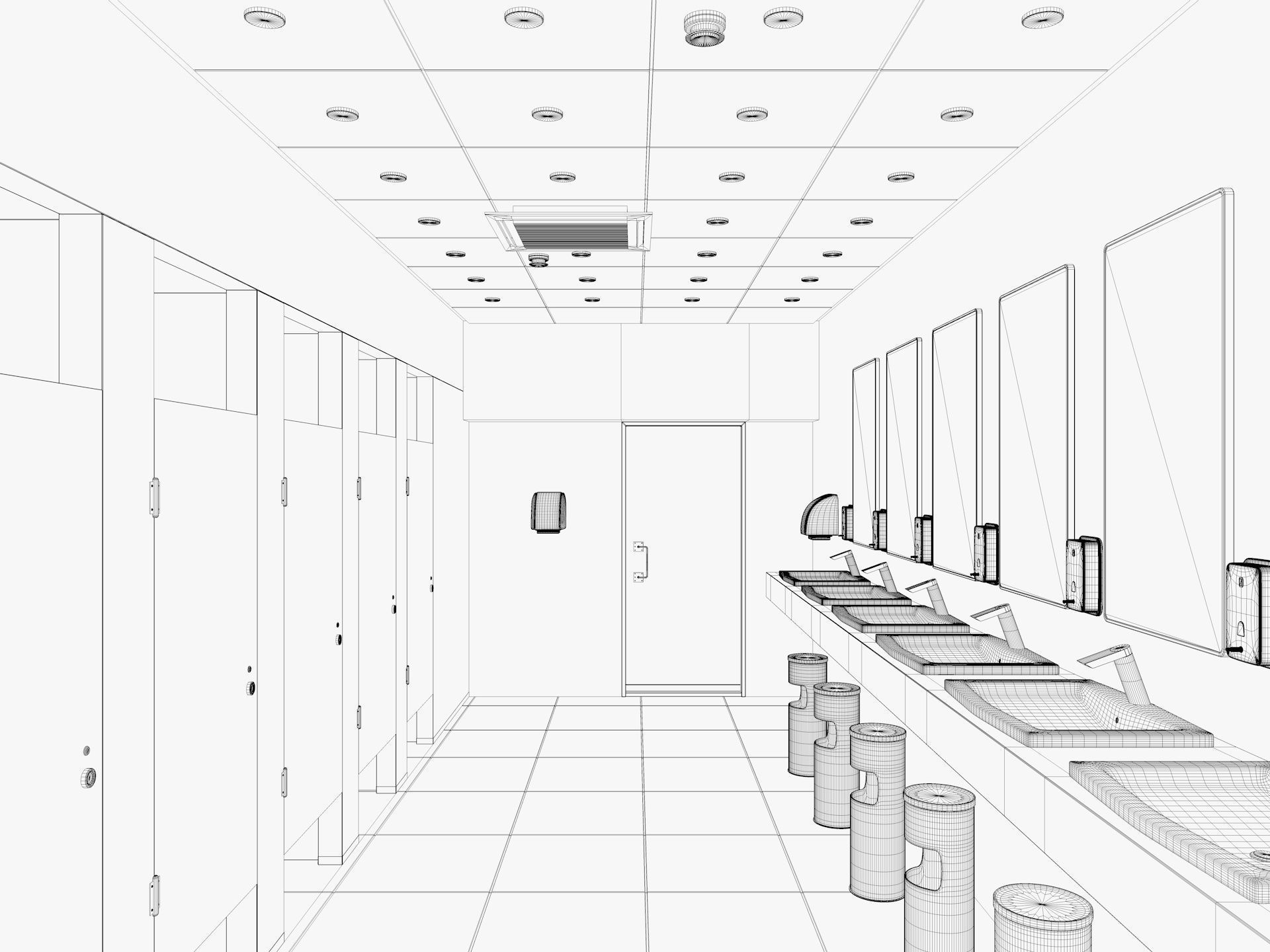Restroom public wc 3D model_9