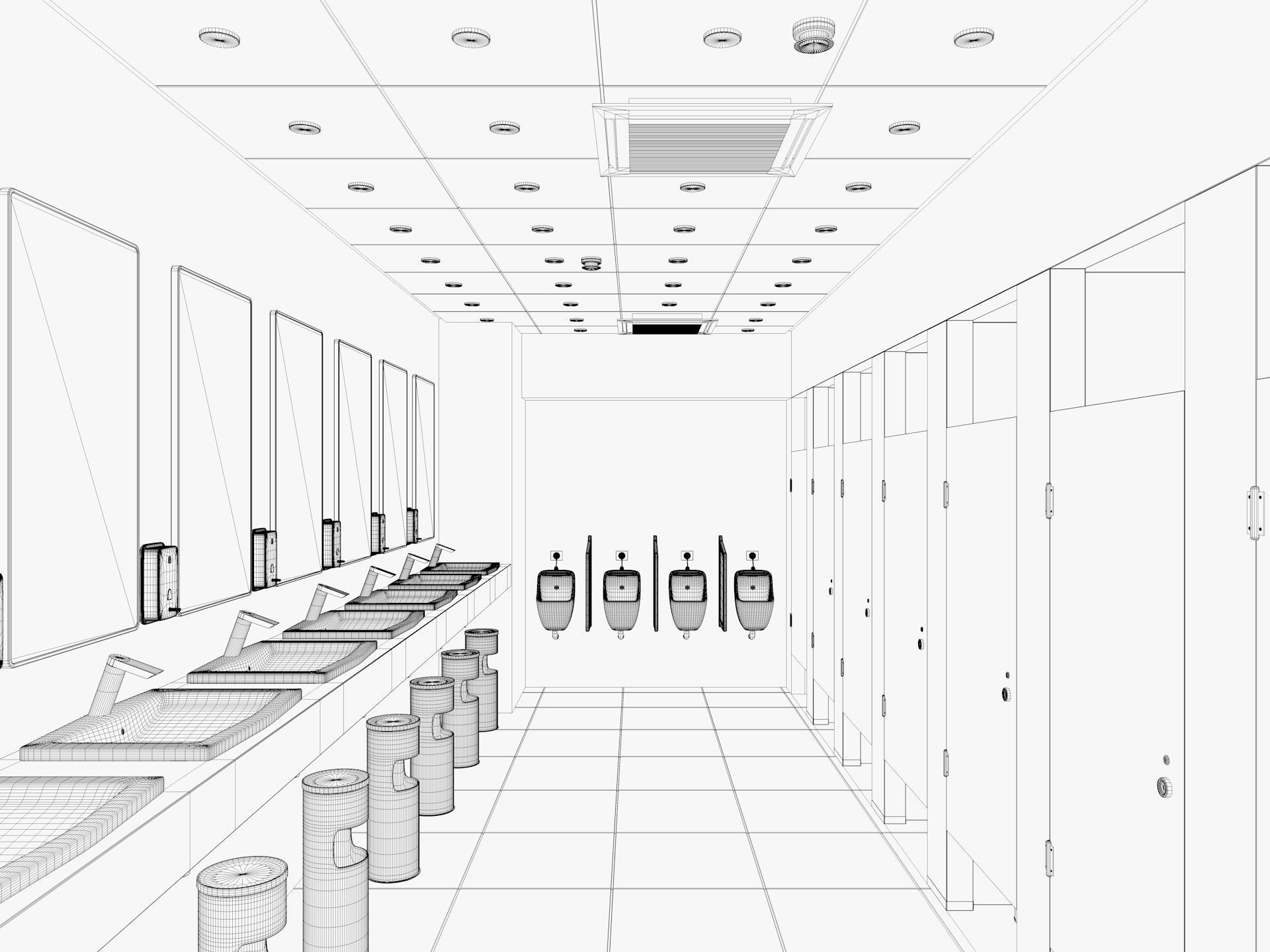 Restroom public wc 3D model_8