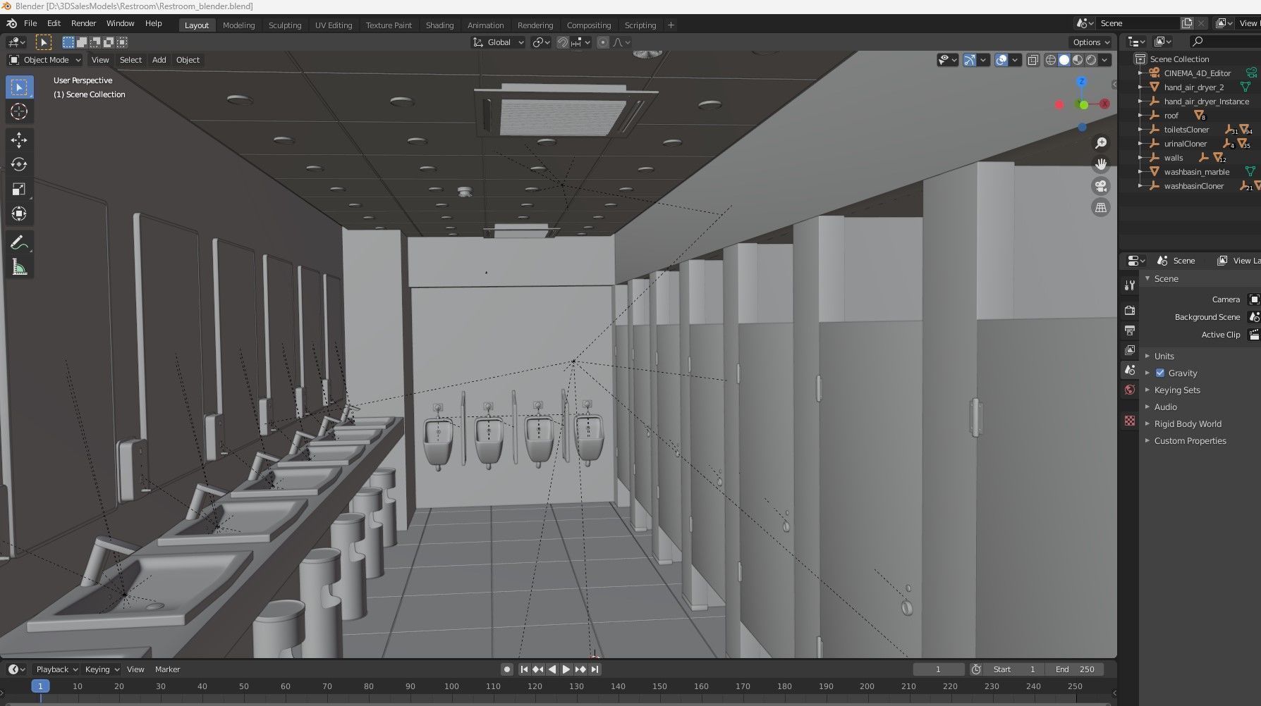 Restroom public wc 3D model_18