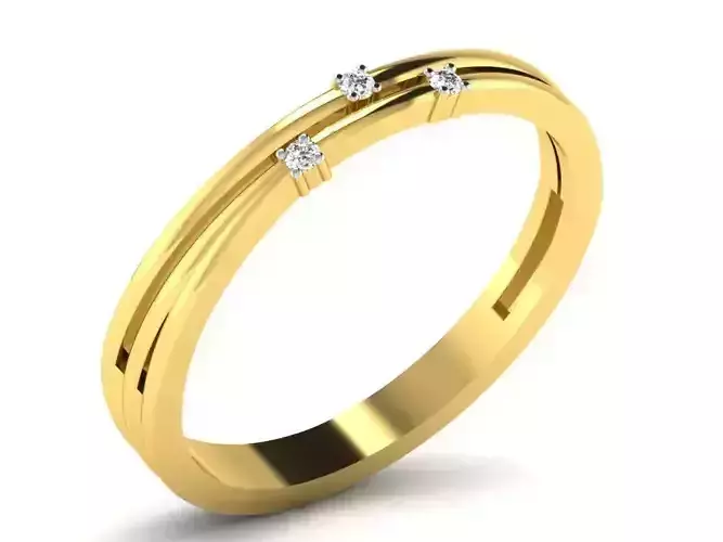 Light Weight Yellow Gold Diamond Ring DR-5328