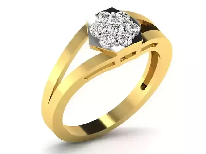 Light Weight Yellow Gold Diamond Ring DR-5603