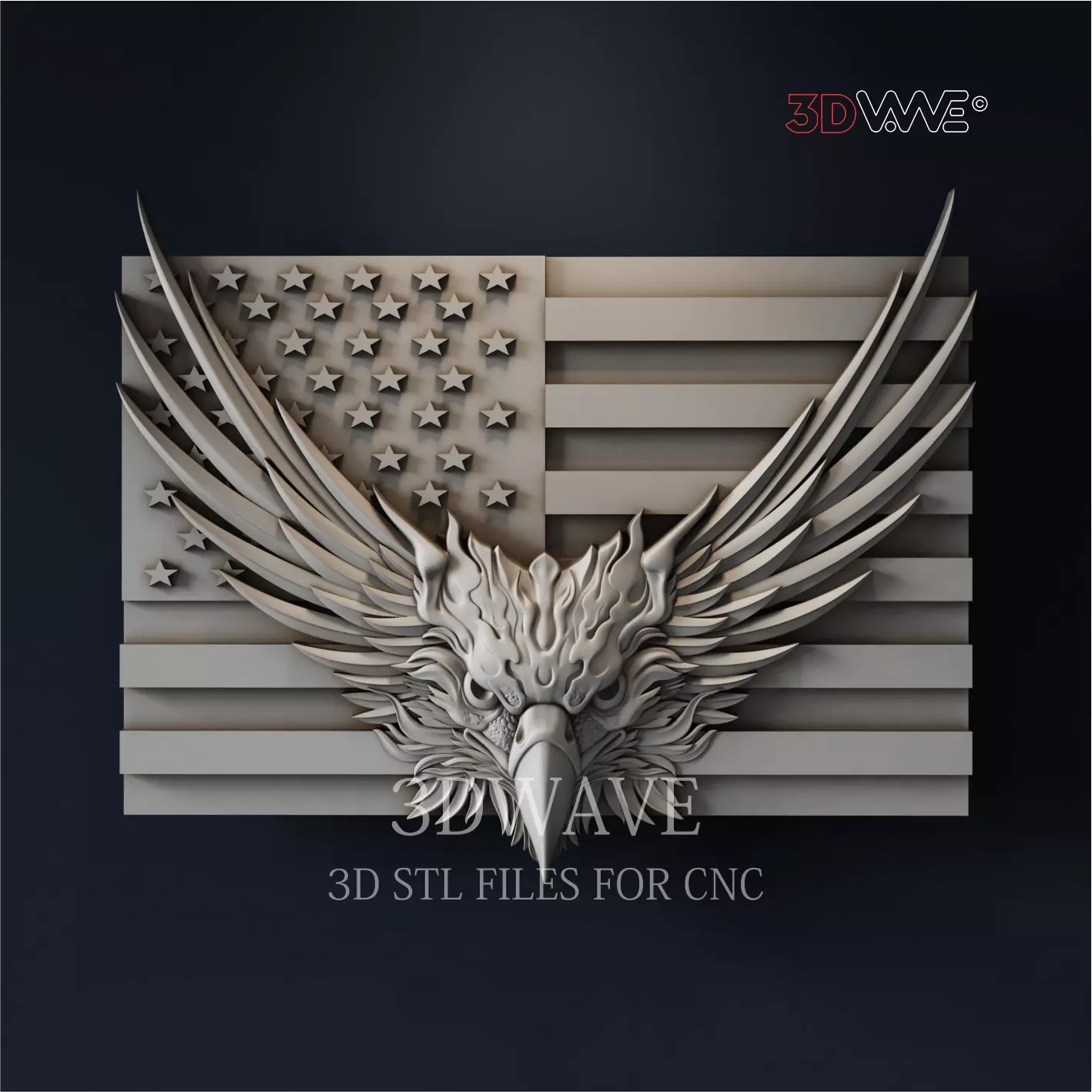 AMERICAN EAGLE 3d stl files for CNC 3D model_0