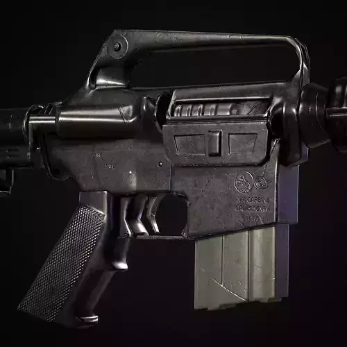 M16 Assault Rifle 3D Model Game-Ready UV Unwrapped and Textured Low-poly 3D model