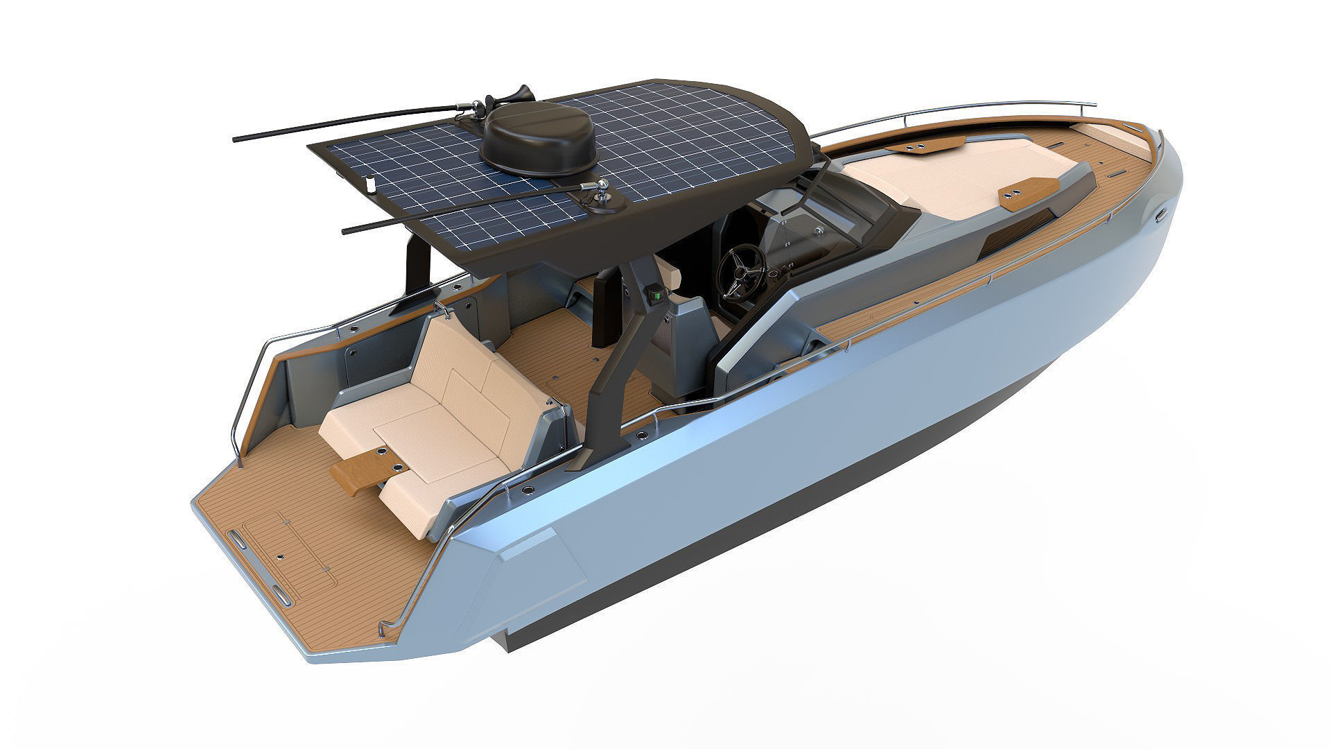 Aluminum powerboat 26 3D model_5