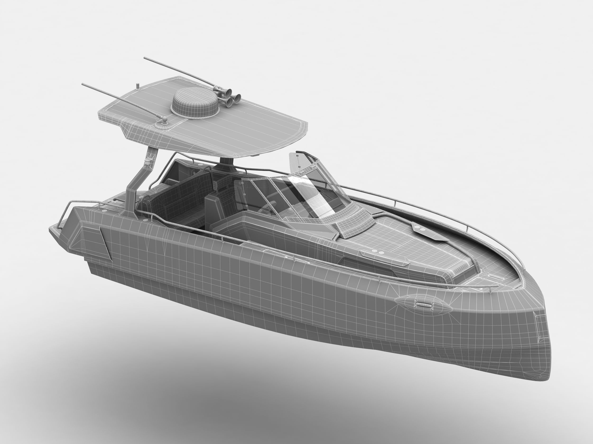 Aluminum powerboat 26 3D model_11