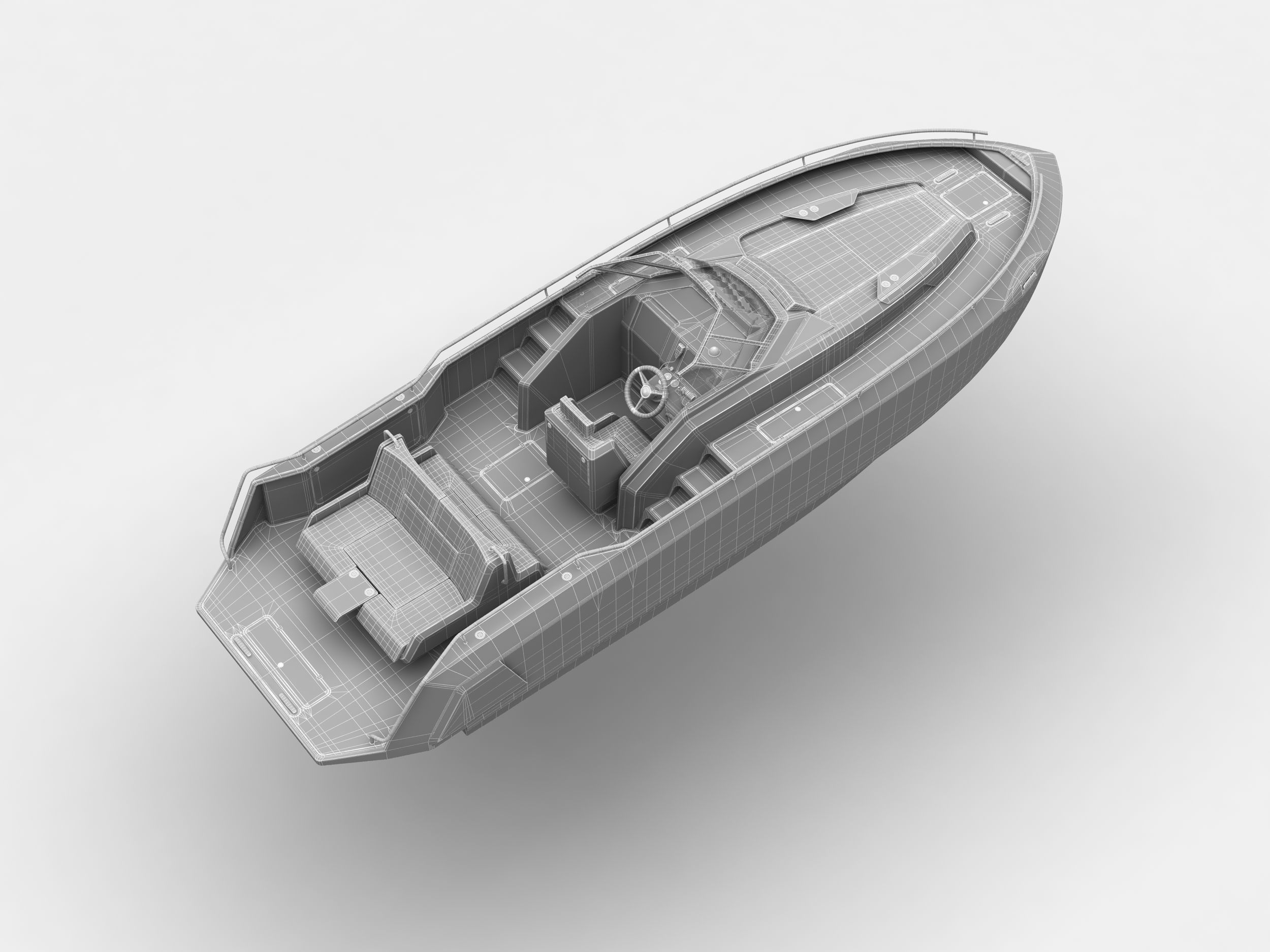 Aluminum powerboat 26 3D model_15