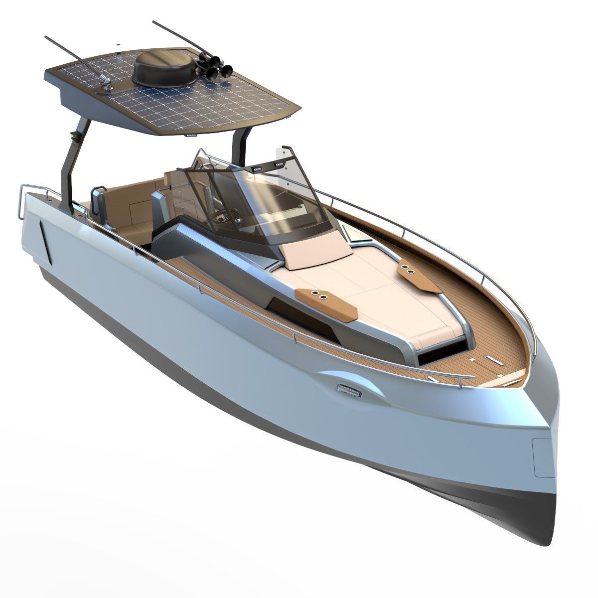 Aluminum powerboat 26 3D model_4