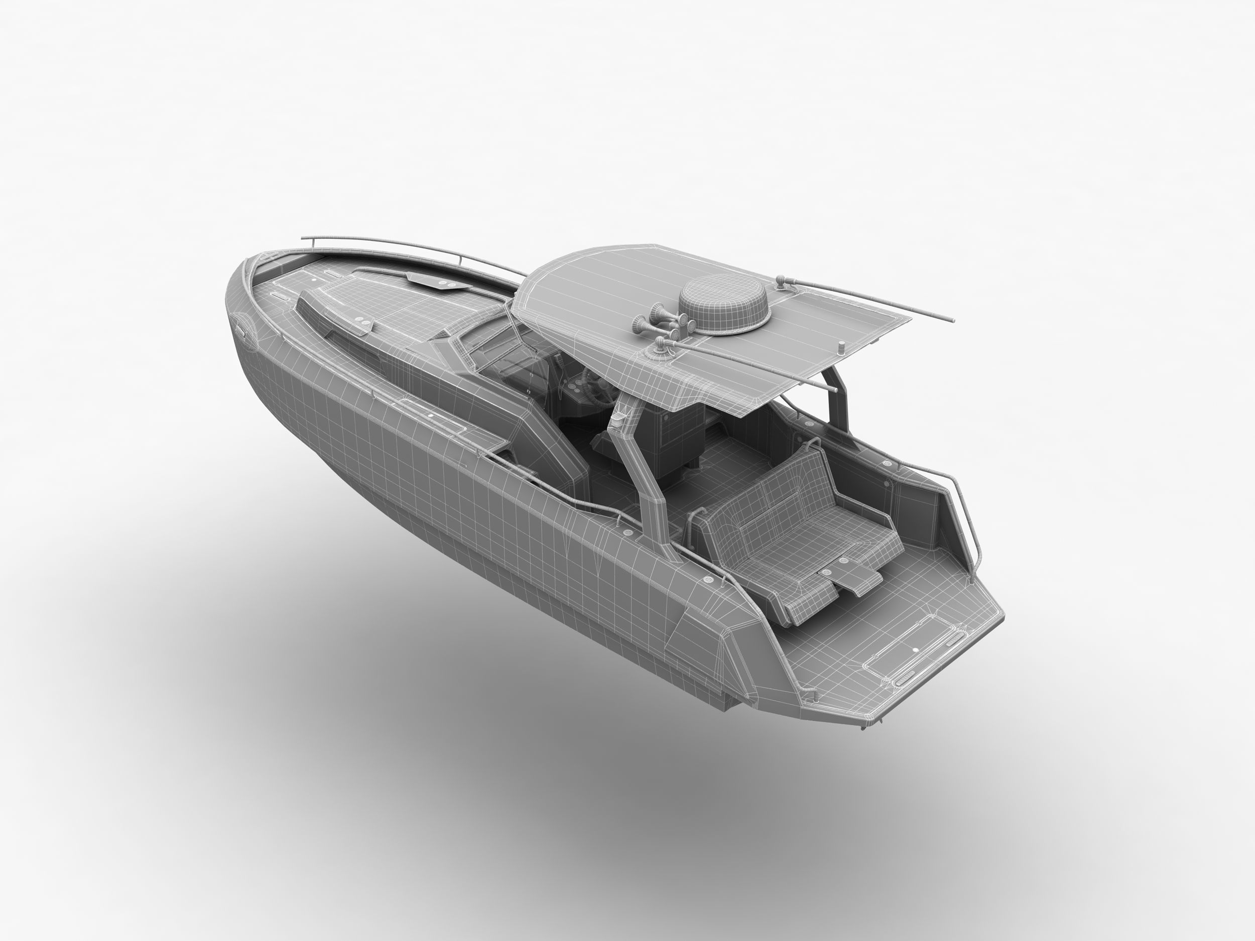 Aluminum powerboat 26 3D model_12