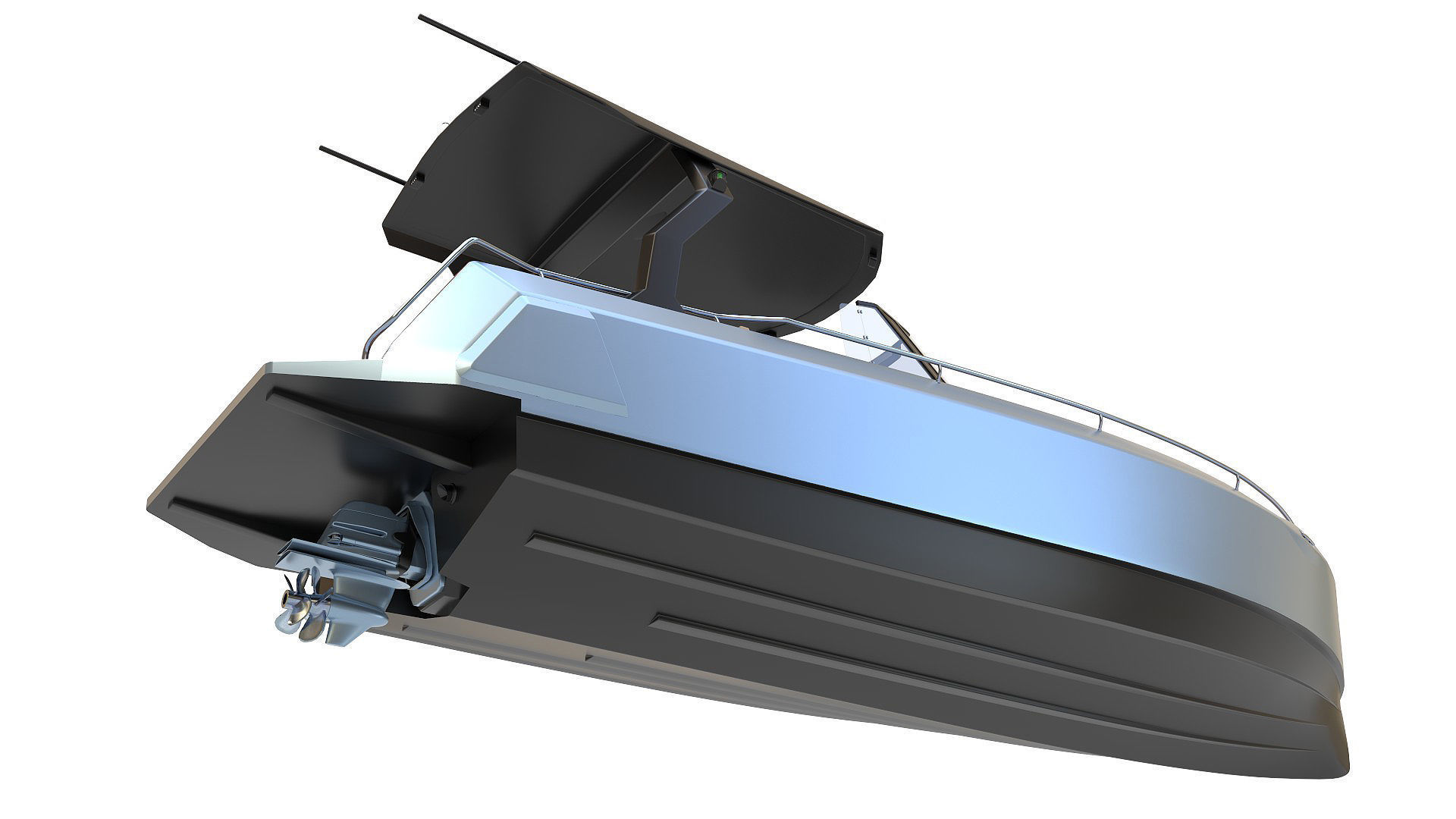 Aluminum powerboat 26 3D model_6