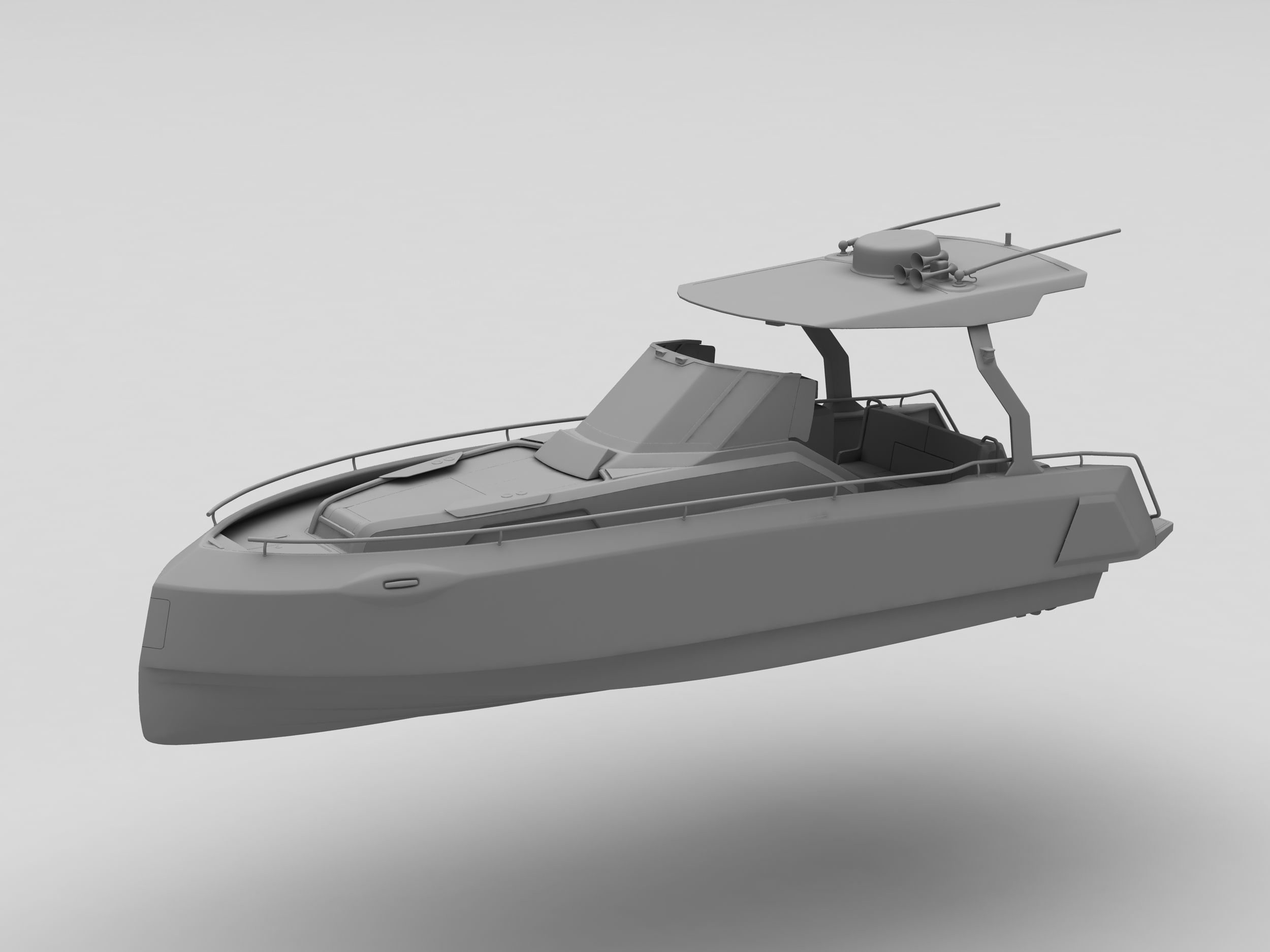 Aluminum powerboat 26 3D model_17