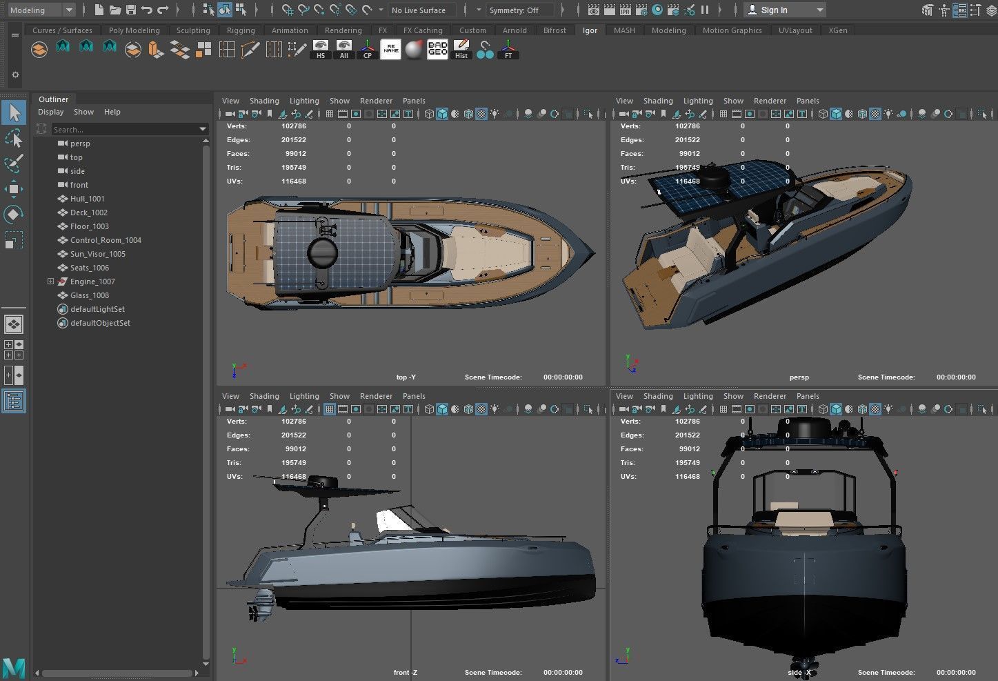 Aluminum powerboat 26 3D model_21