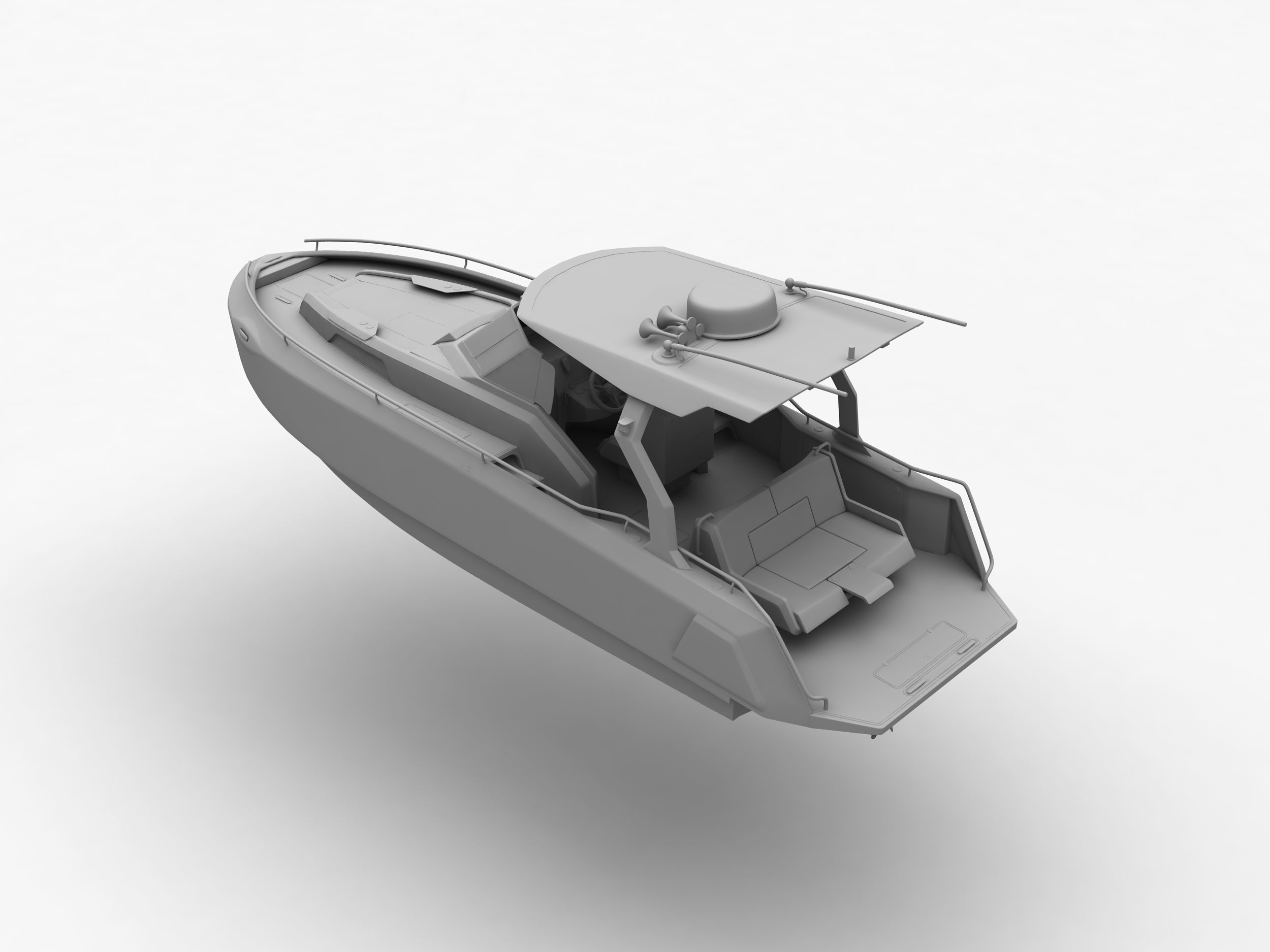 Aluminum powerboat 26 3D model_18