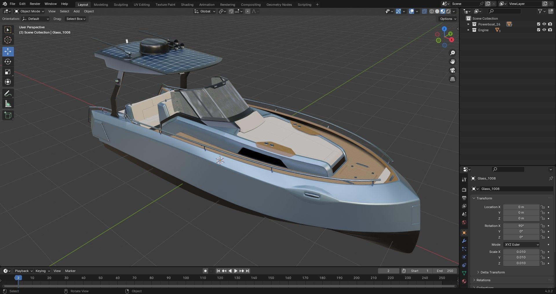 Aluminum powerboat 26 3D model_19