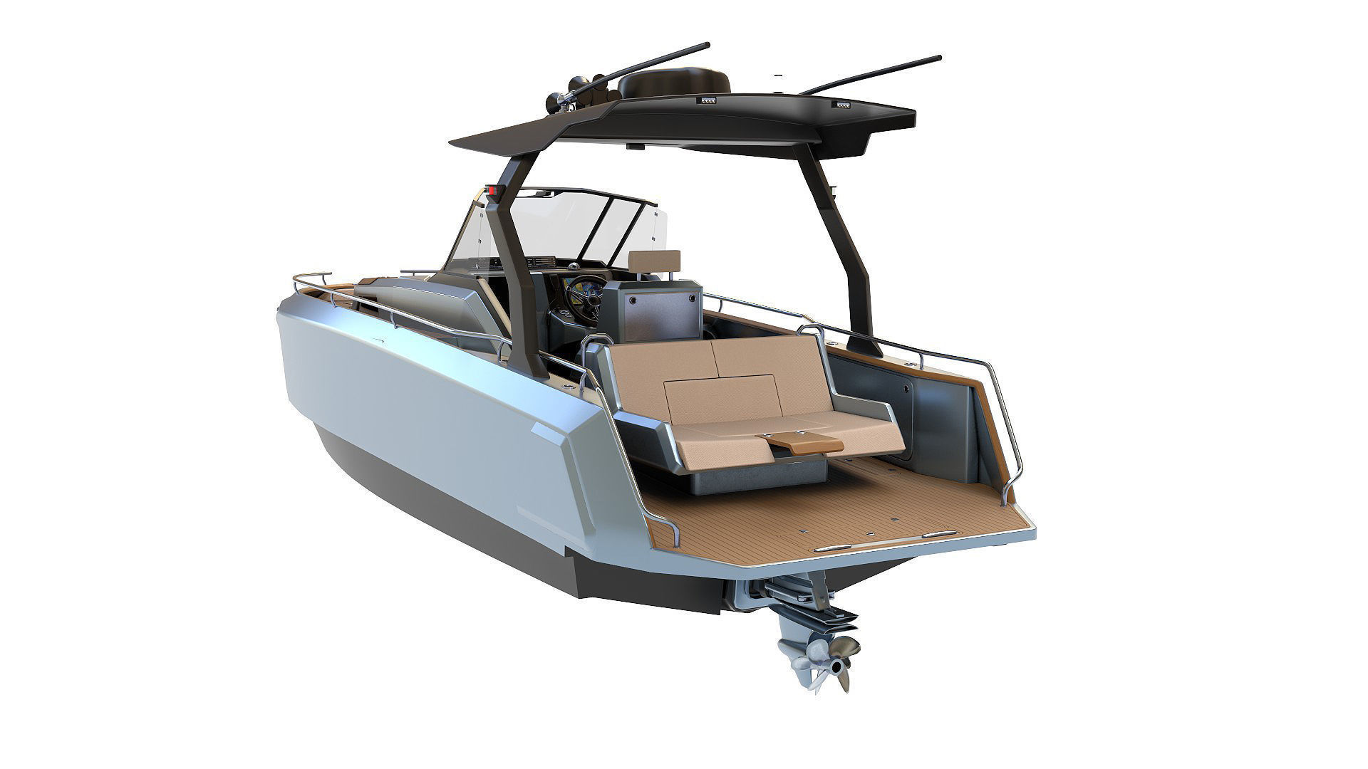 Aluminum powerboat 26 3D model_7