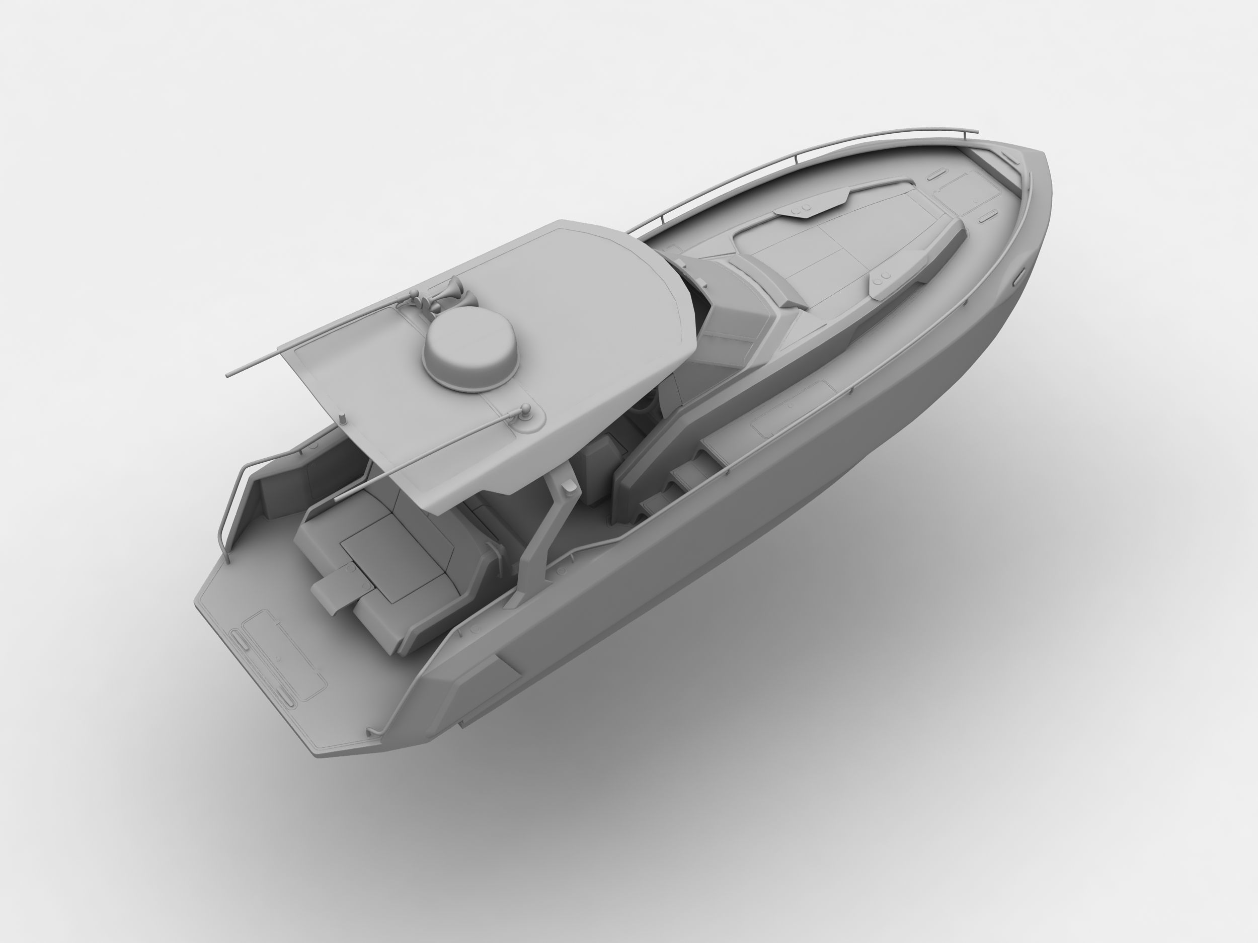 Aluminum powerboat 26 3D model_16