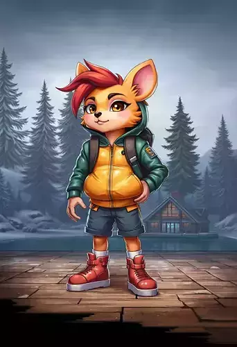 3D Fox Cartoon Character