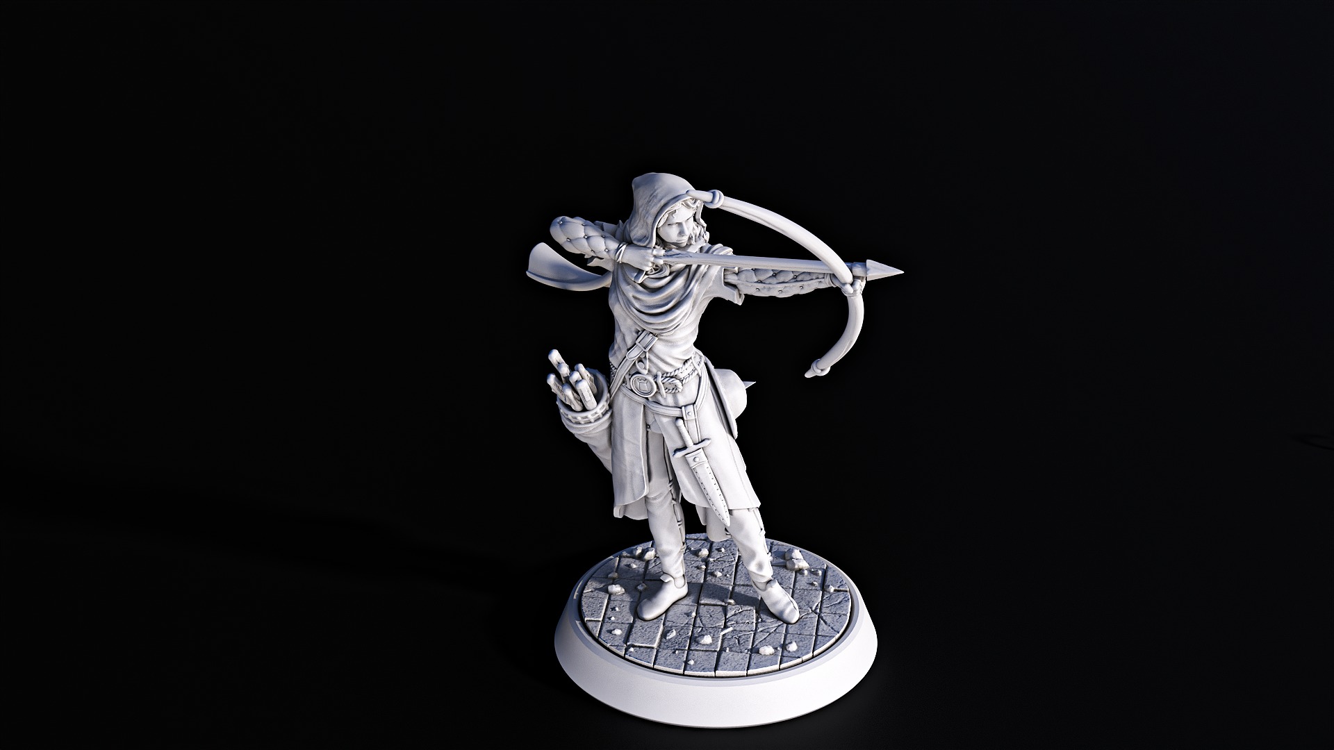 Human archer 3D print model_2