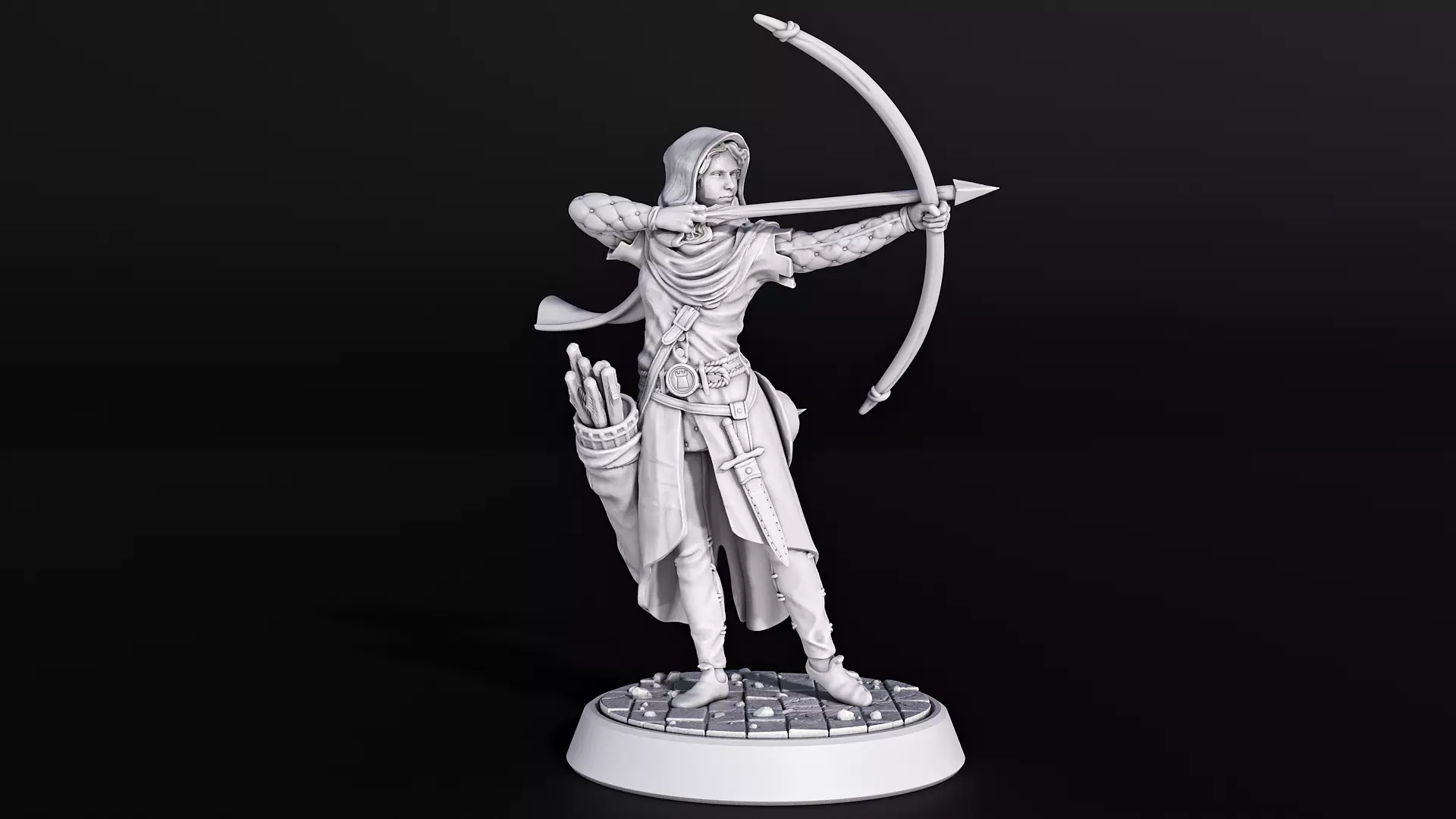 Human archer 3D print model_0