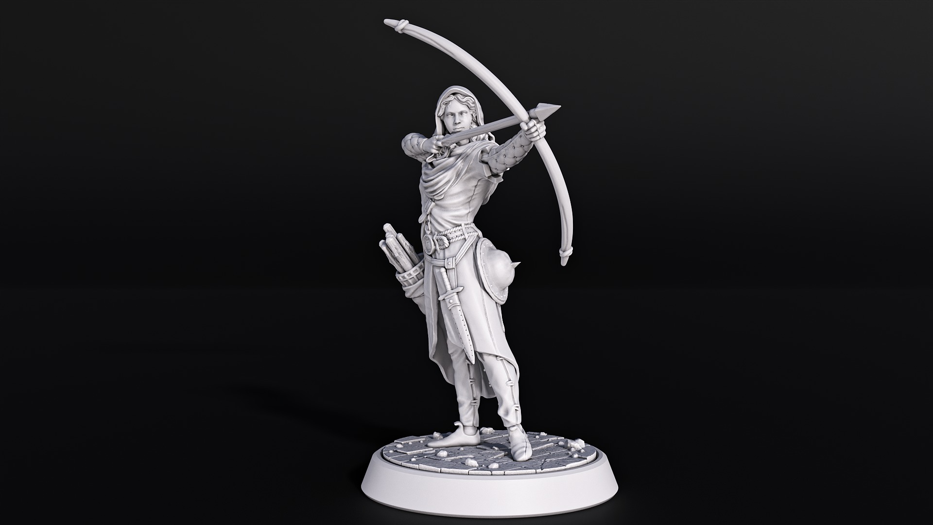 Human archer 3D print model_1