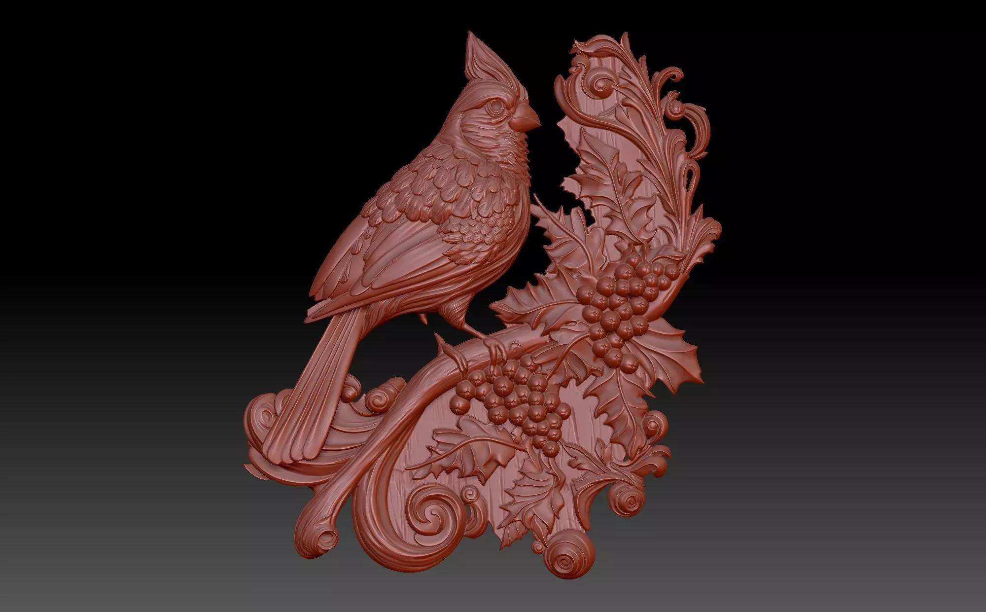 Red Cardinal 3D print model_0