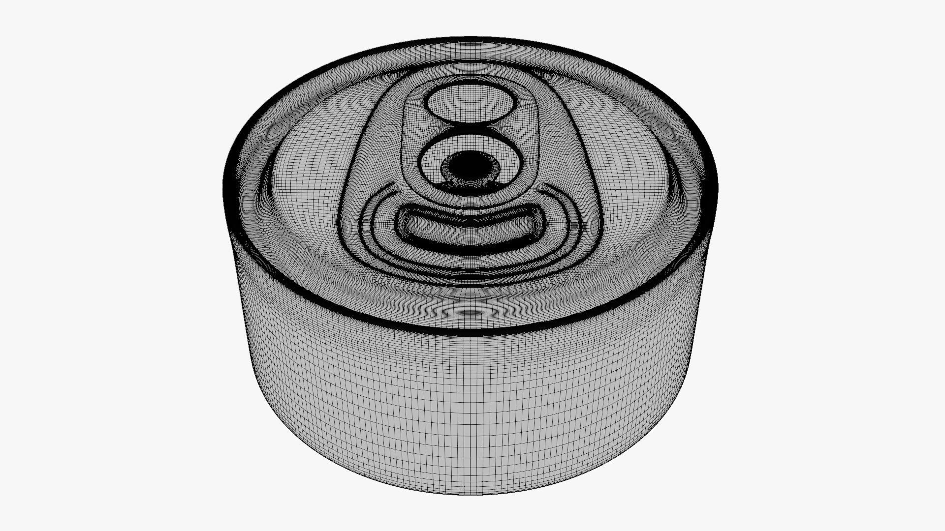 Basic Cat Food Can - Geometry Only No Textures No Materials 3D model_6