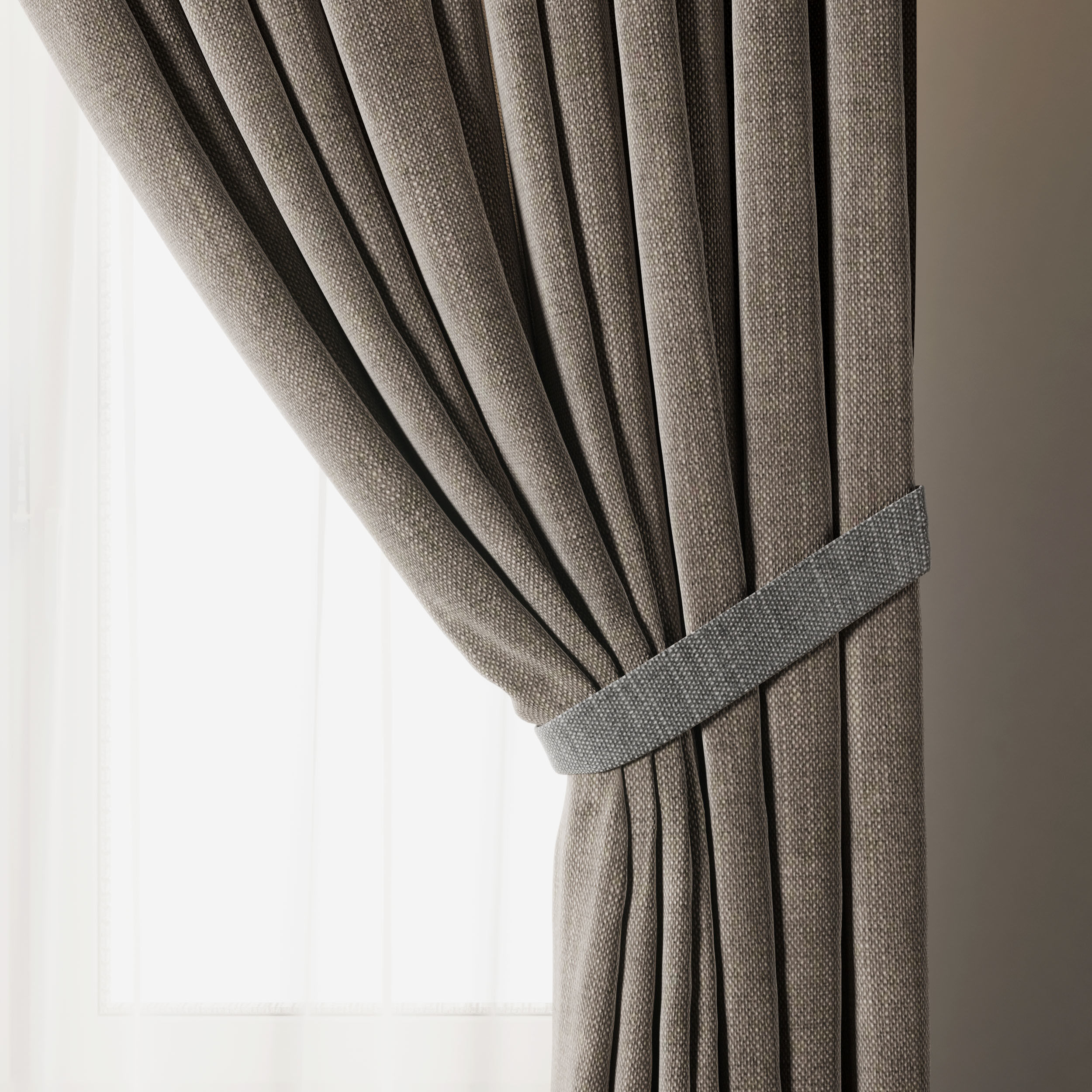 Low Width Curtains Classic 01 Low-poly 3D model_3