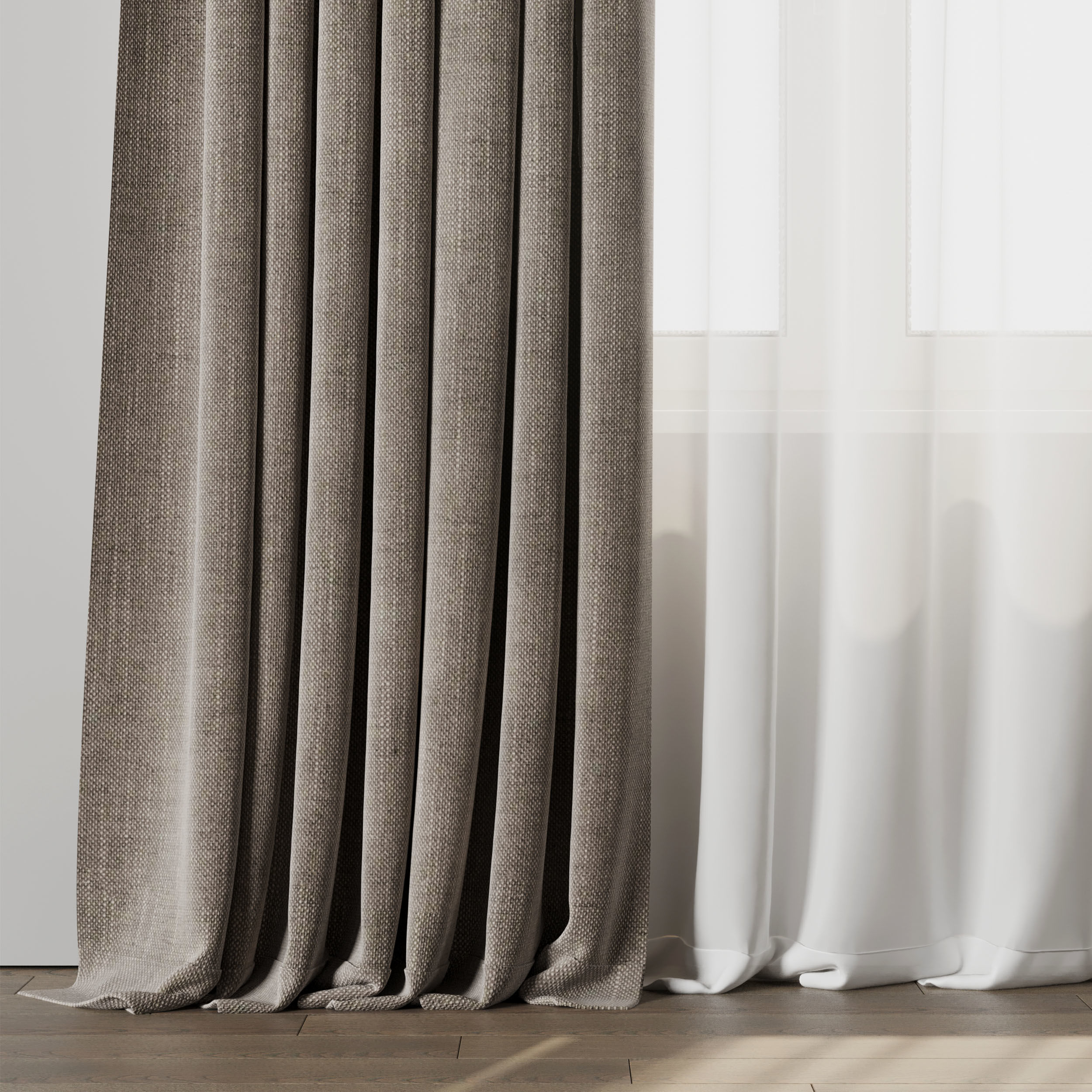 Low Width Curtains Classic 01 Low-poly 3D model_2