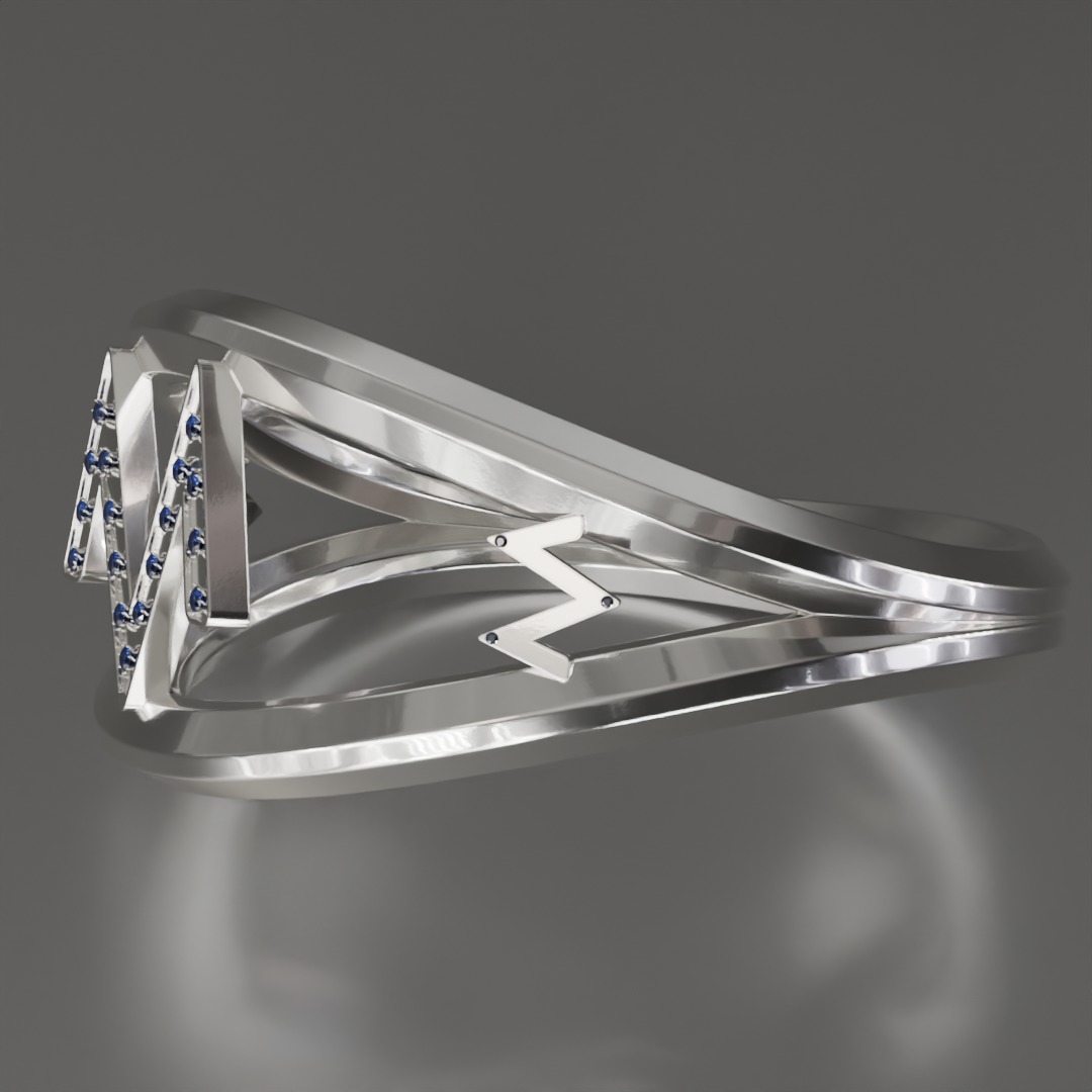 Jewelcraft Ring Desing silver Text  3D model_3