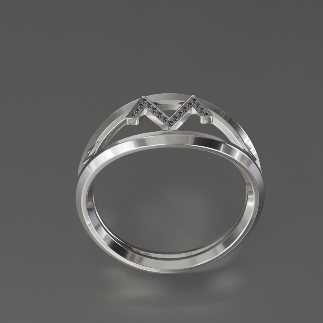 Jewelcraft Ring Desing silver Text  3D model_1