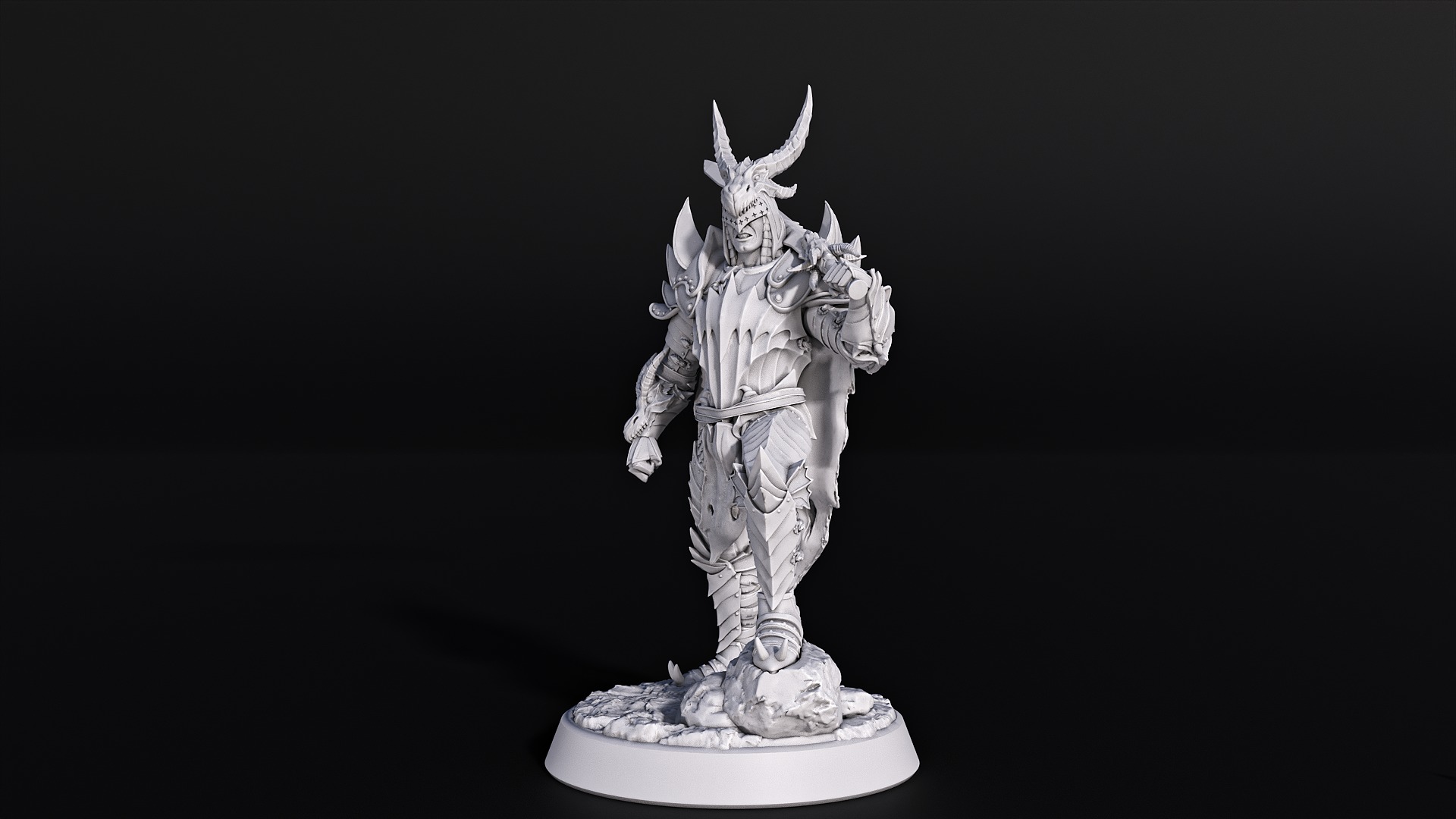 Armored Dragon Cultist 3D print model_1