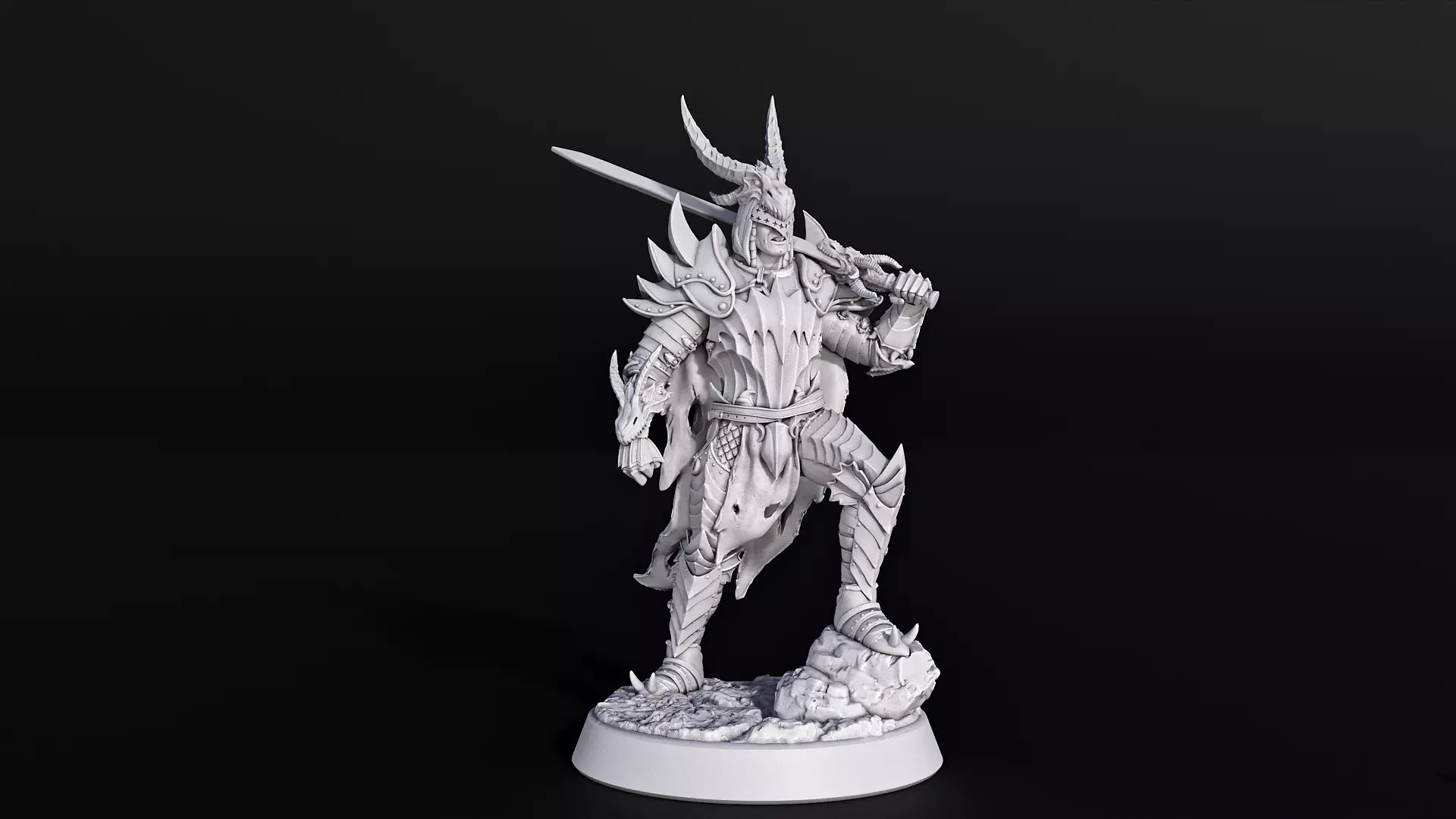 Armored Dragon Cultist 3D print model_0
