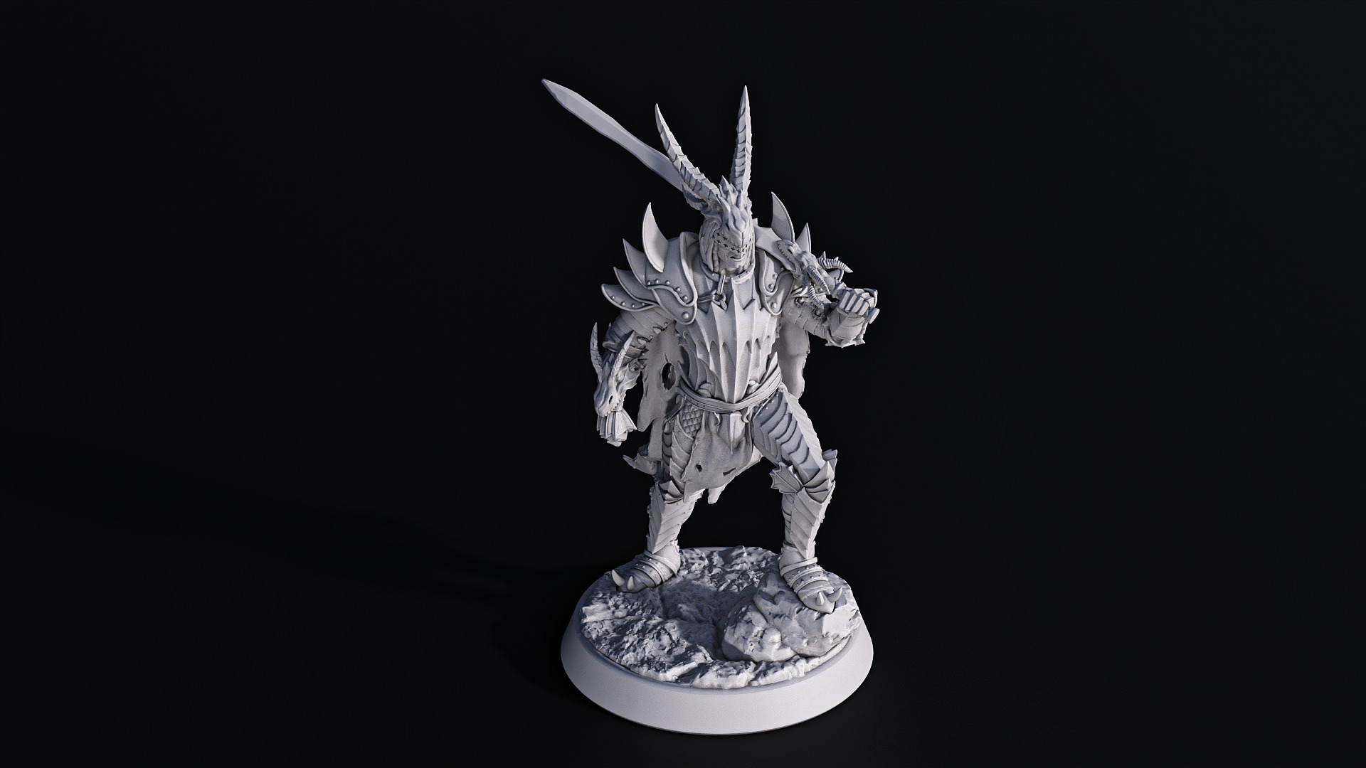 Armored Dragon Cultist 3D print model_2
