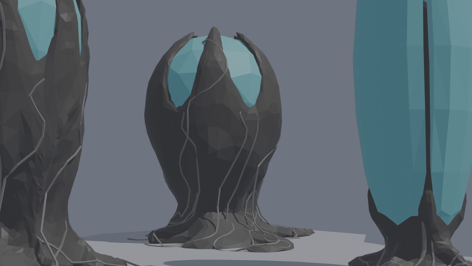 Low-poly stylized sci-fi plants Low-poly 3D model_7