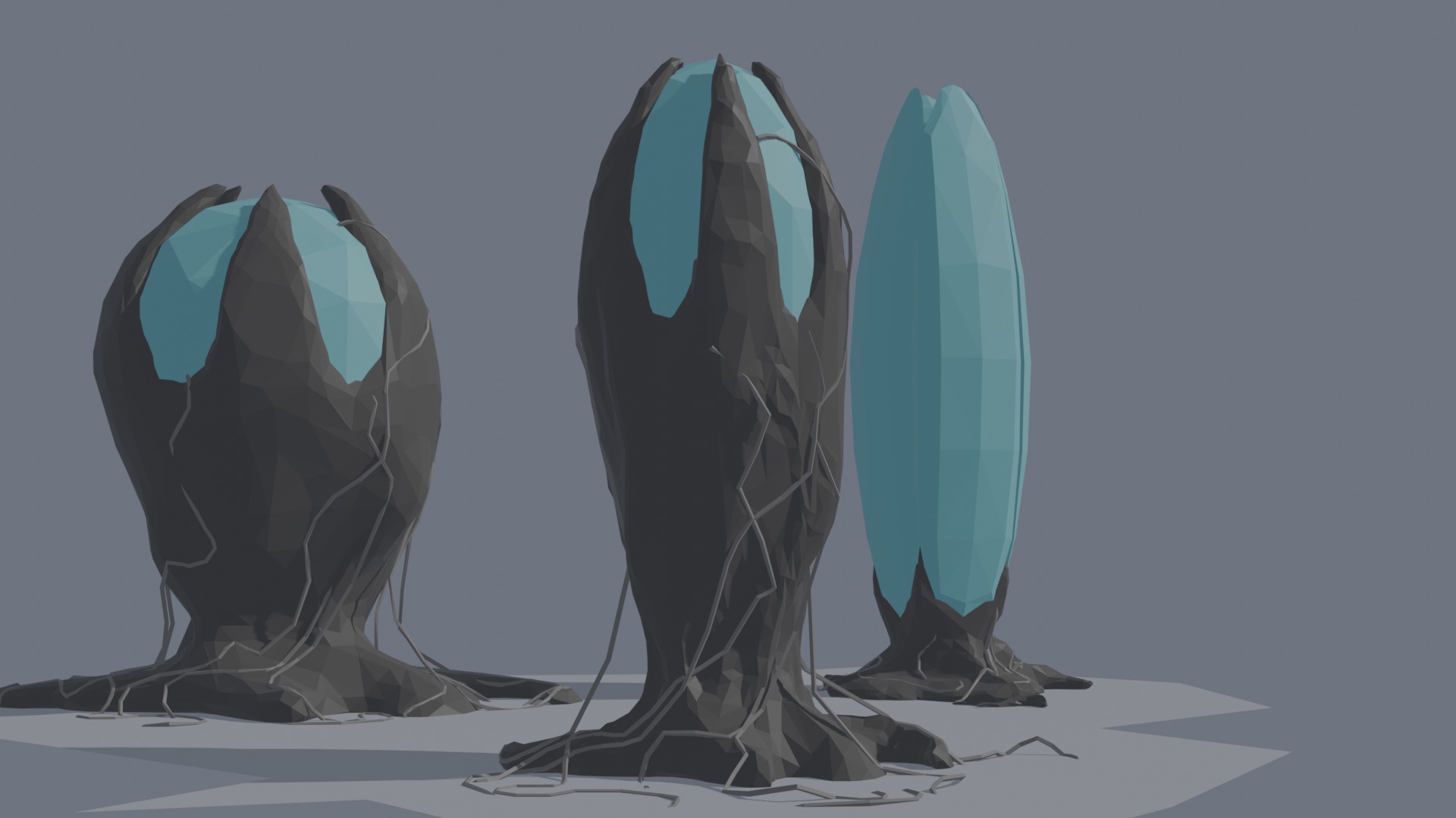 Low-poly stylized sci-fi plants Low-poly 3D model_3