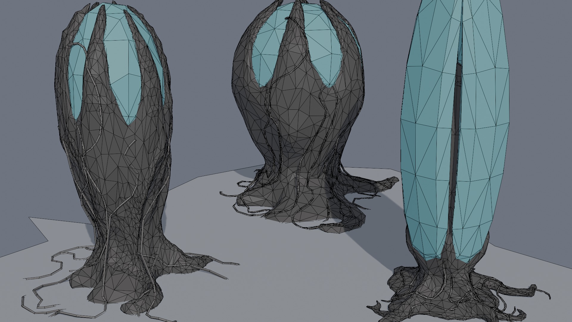 Low-poly stylized sci-fi plants Low-poly 3D model_2