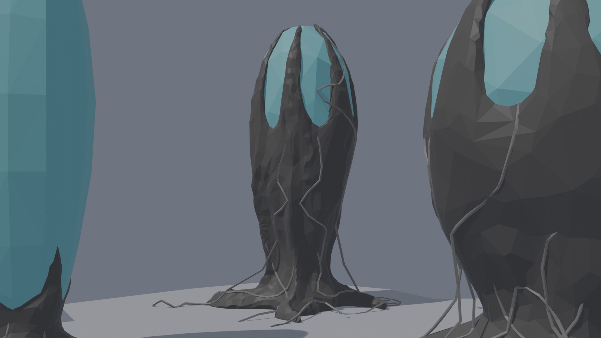 Low-poly stylized sci-fi plants Low-poly 3D model_8